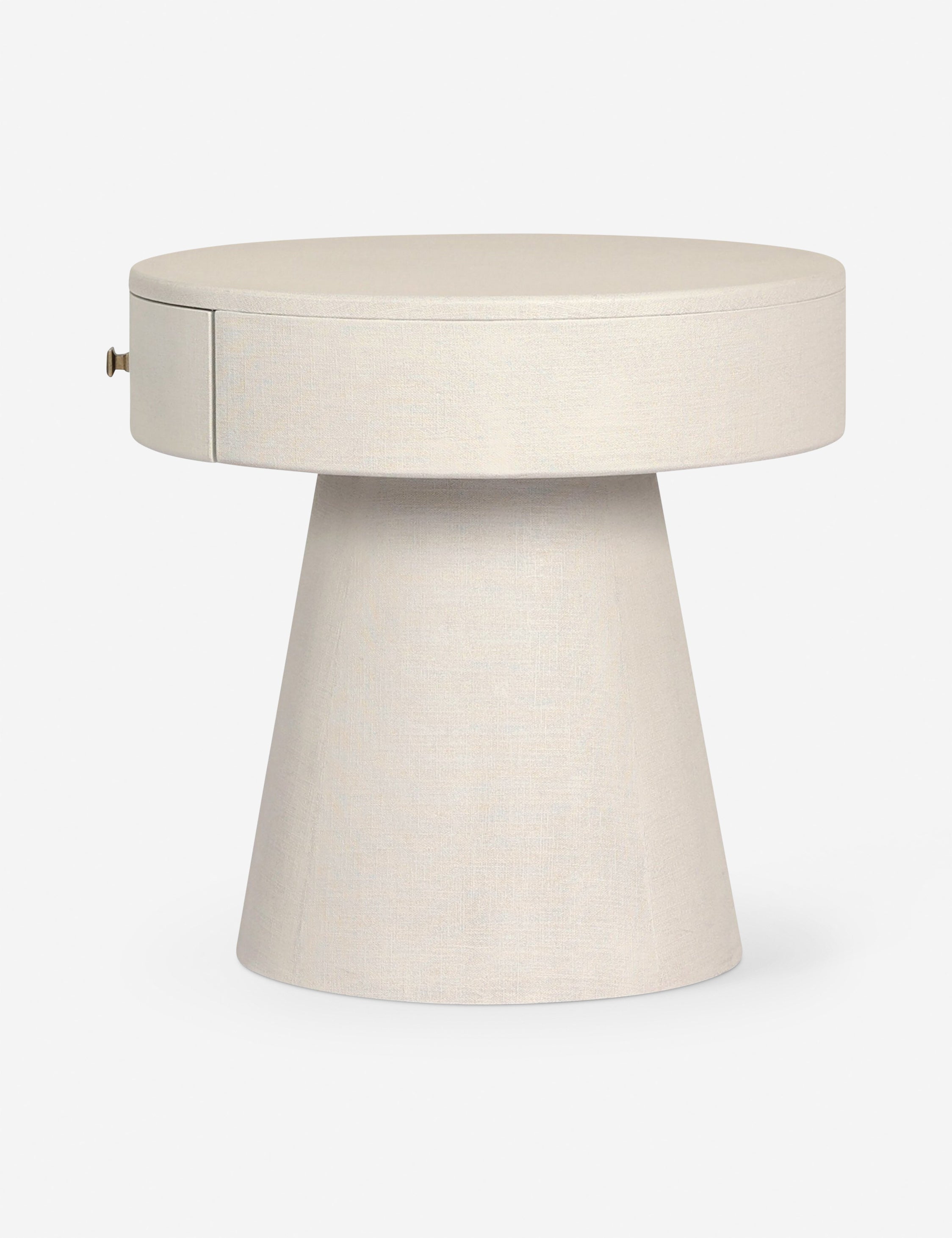 Table de chevet - Avec sa silhouette chic et son revêtement en lin peint, la table de chevet allie charme et touche de modernité