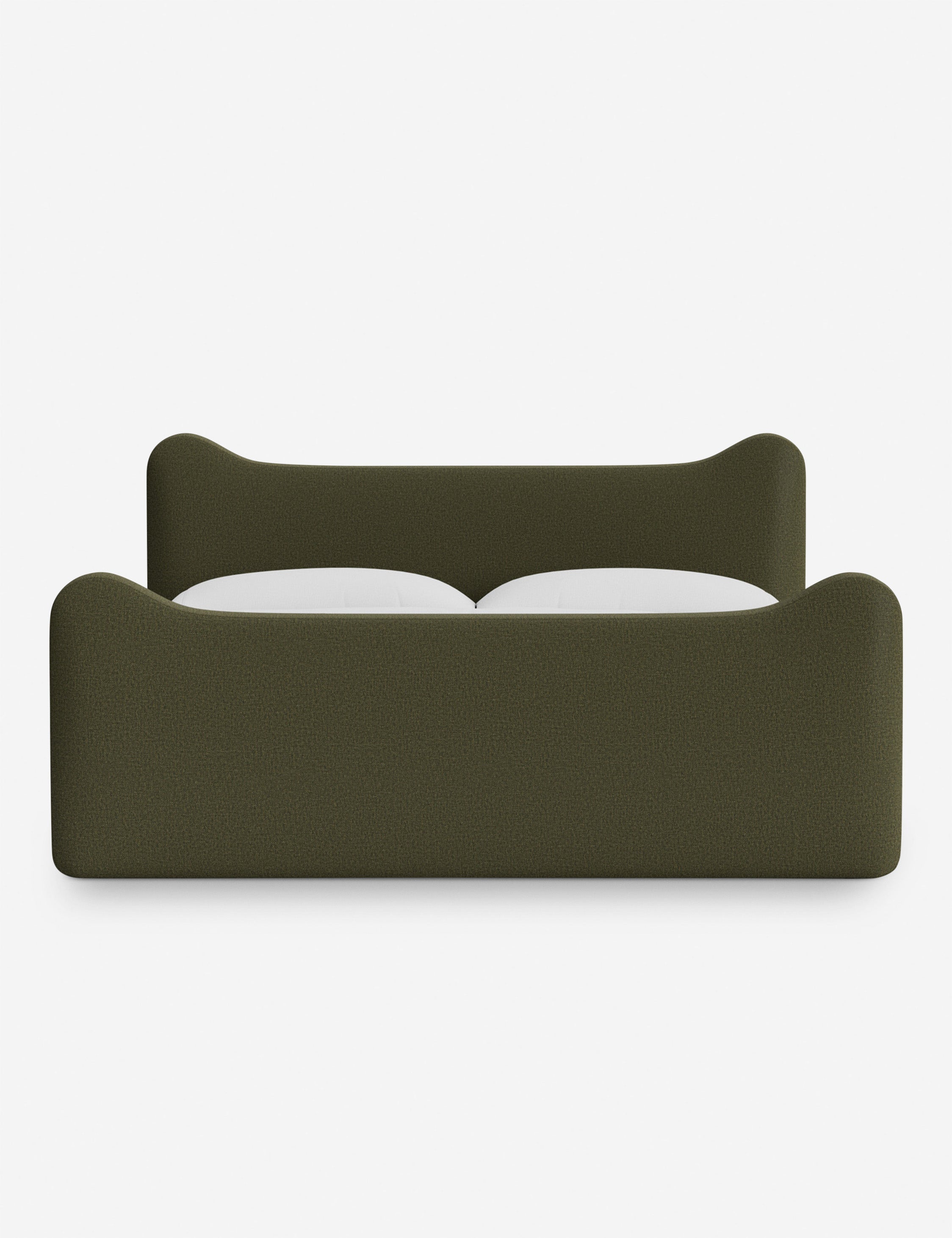 Lit plateforme - Dans le lit Briar, des lignes douces forment une silhouette raffinée à double couronne pour créer une profondeur sculpturale avec une touche de fantaisie