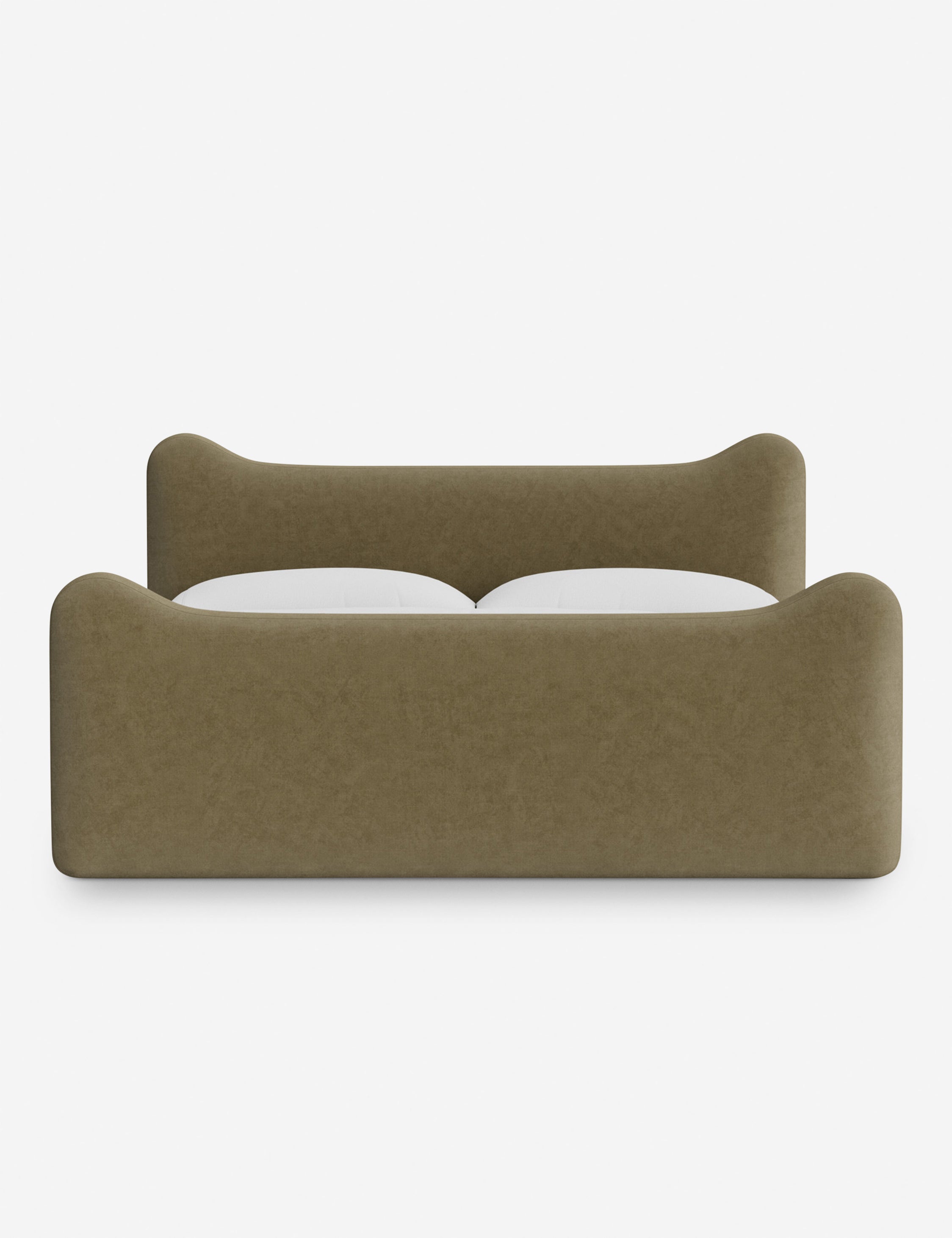 Lit plateforme - Dans le lit Briar, des lignes douces forment une silhouette raffinée à double couronne pour créer une profondeur sculpturale avec une touche de fantaisie