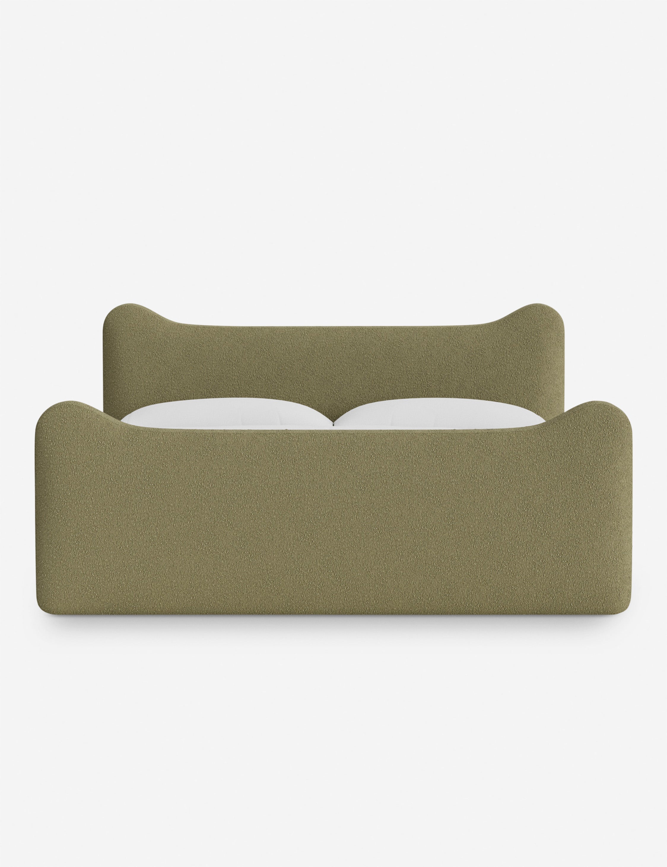 Lit plateforme - Dans le lit Briar, des lignes douces forment une silhouette raffinée à double couronne pour créer une profondeur sculpturale avec une touche de fantaisie