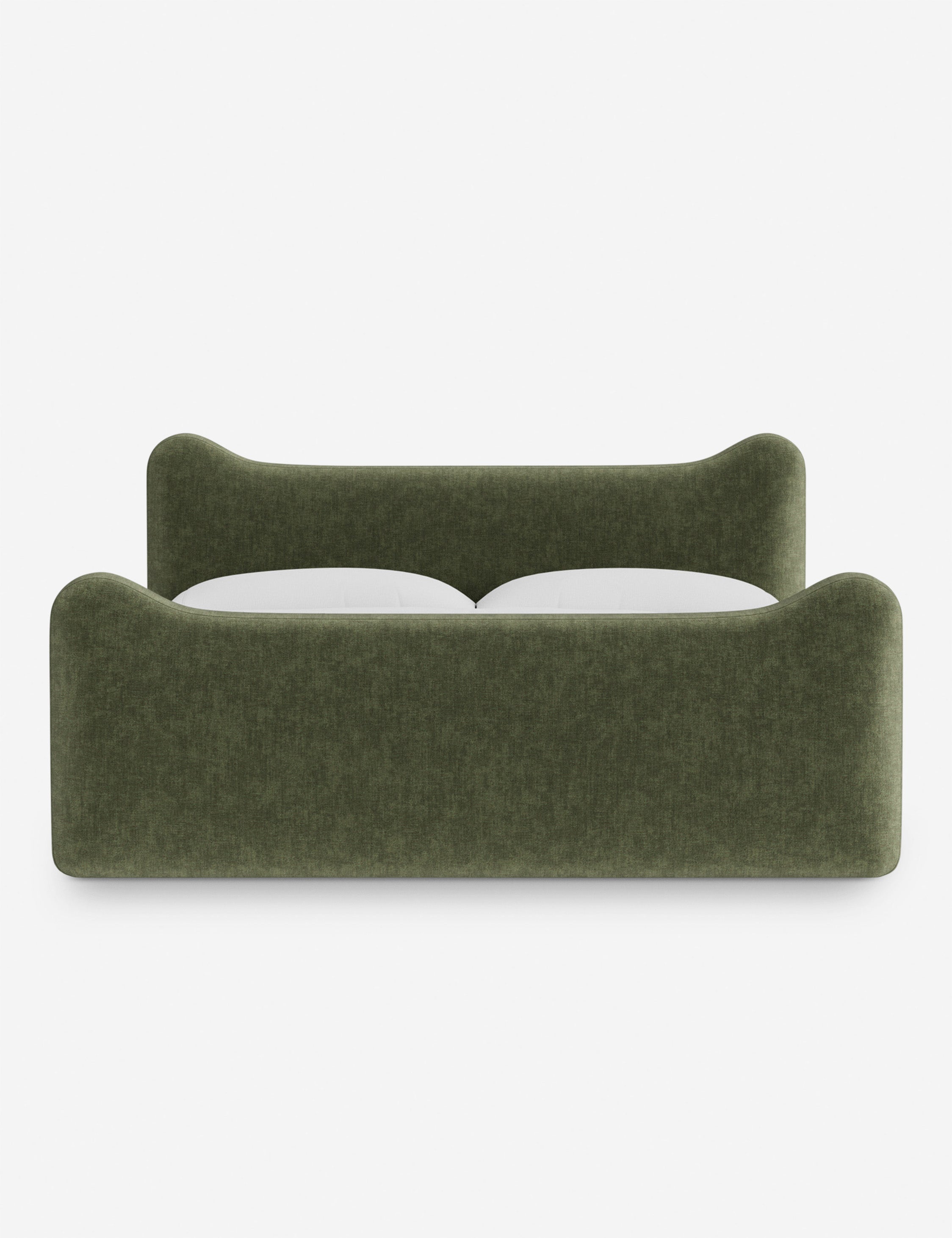 Lit plateforme - Dans le lit Briar, des lignes douces forment une silhouette raffinée à double couronne pour créer une profondeur sculpturale avec une touche de fantaisie