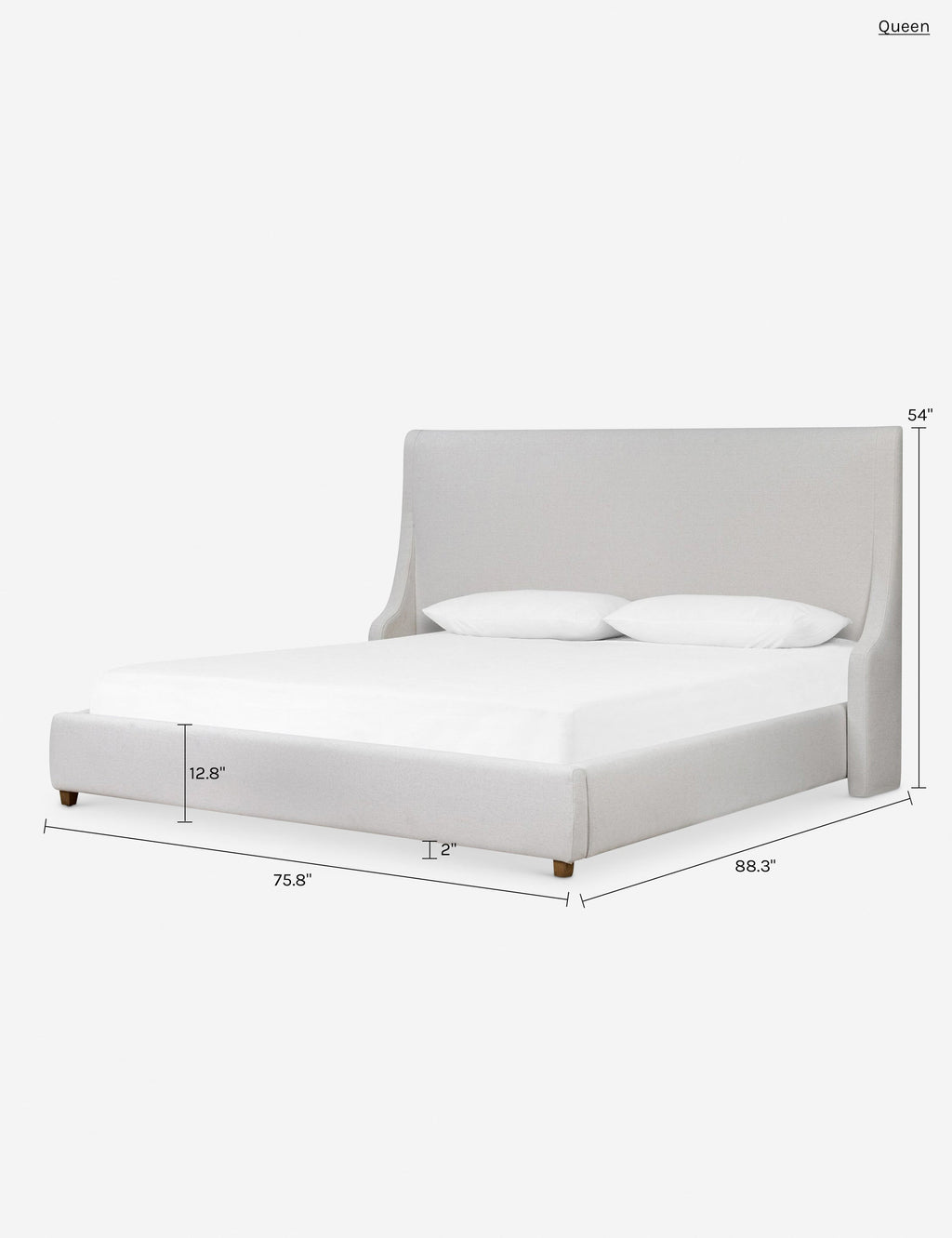 Lit plateforme - Conçu avec un profil bas et une tête de lit ailée, ce lit allie confort et élégance sur mesure