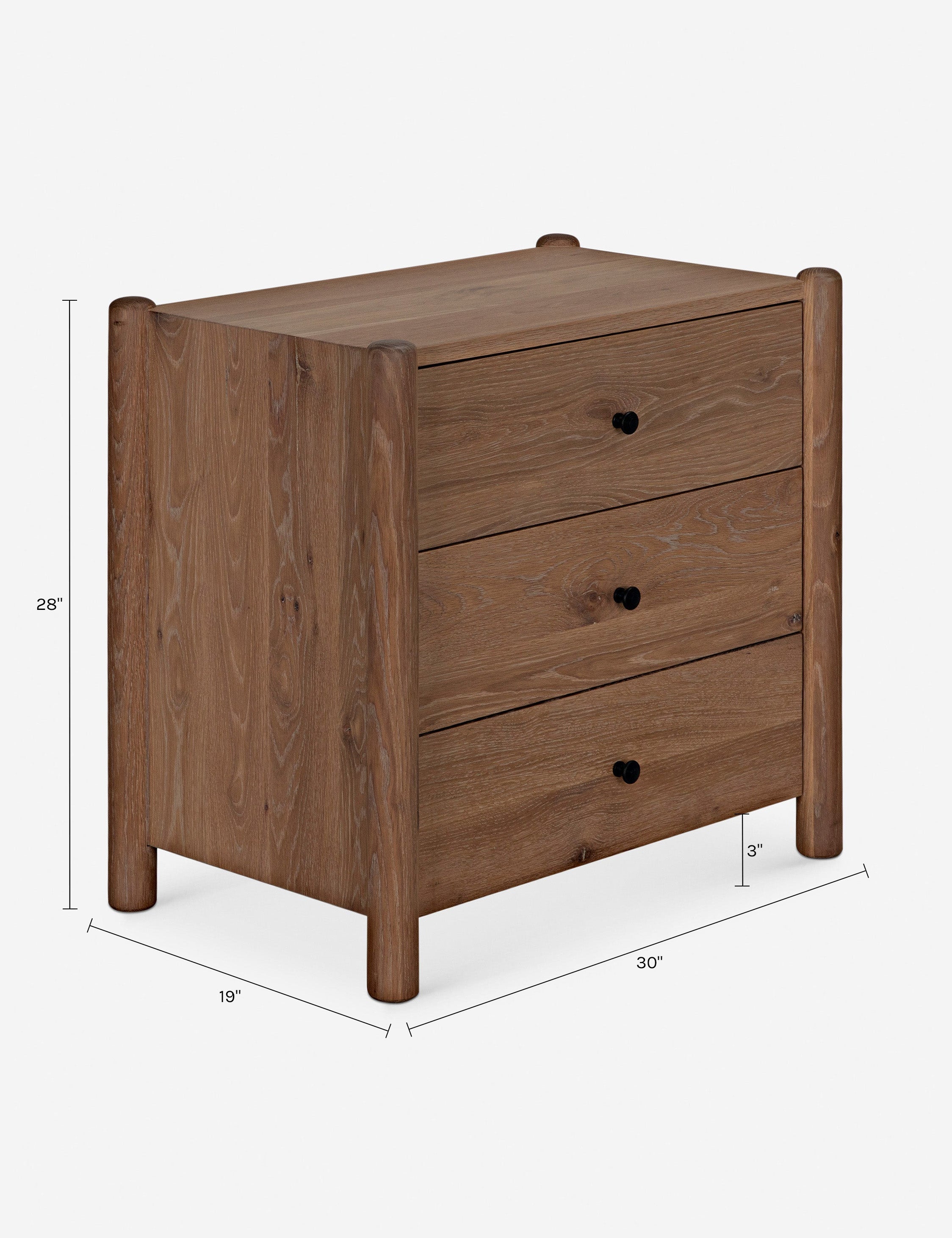 Table de chevet - Betham associe des pieds arrondis à un caisson aux lignes épurées pour un look à la fois sophistiqué et réfléchi.