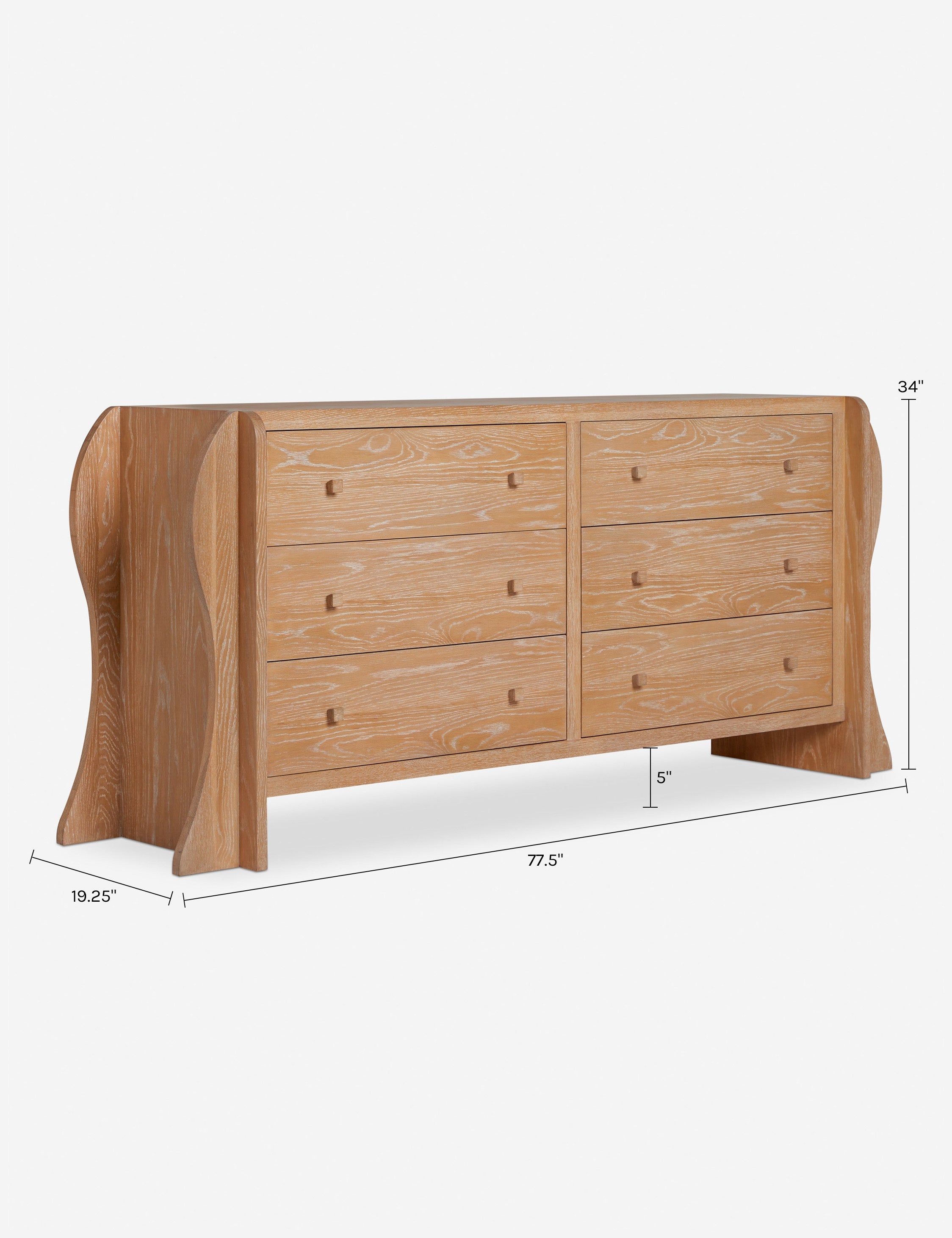 Commode à 6 tiroirs - La commode apporte une touche sculpturale à la chambre