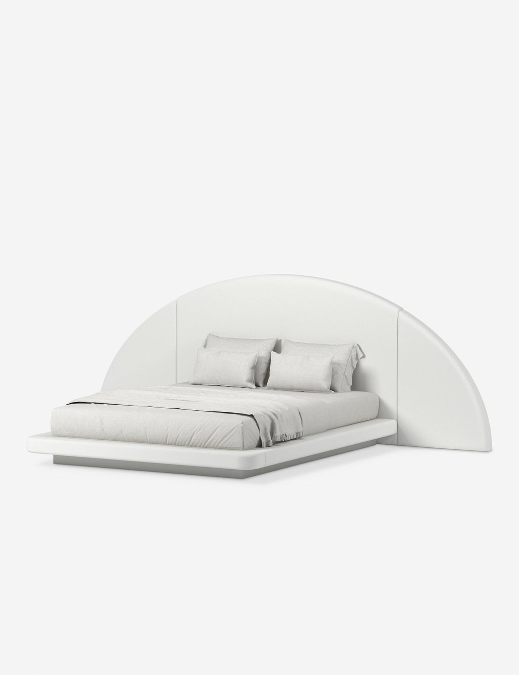 Lit Half Moon - Le lit se distingue par sa tête de lit incurvée en demi-lune contrastant avec une base discrète