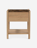 Table de chevet - La table de chevet Barbeau offre une silhouette épurée dans un mélange de matériaux luxueux.