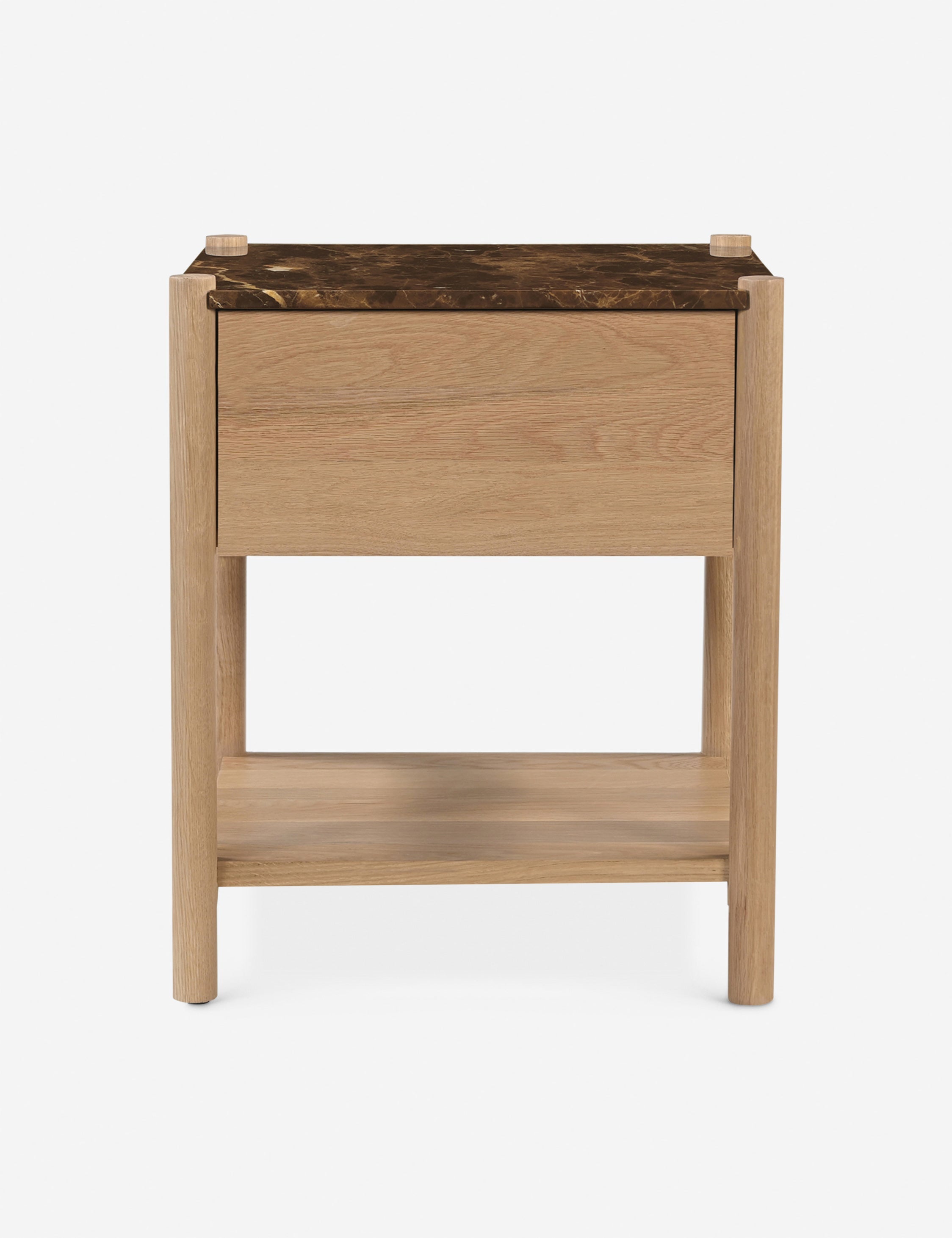 Table de chevet - La table de chevet Barbeau offre une silhouette épurée dans un mélange de matériaux luxueux.