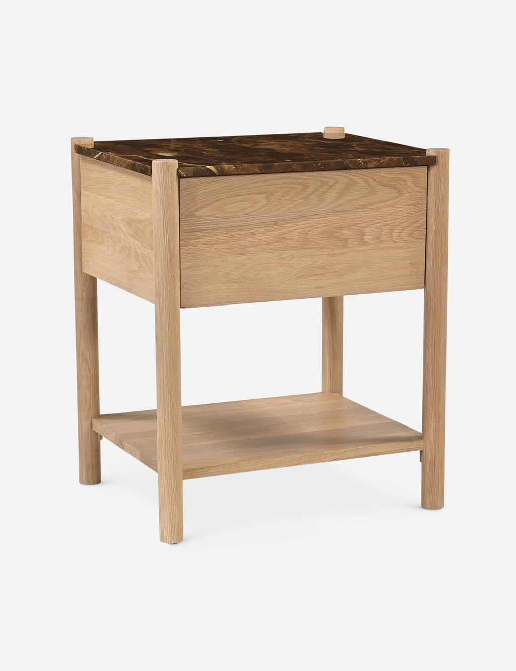 Table de chevet - La table de chevet Barbeau offre une silhouette épurée dans un mélange de matériaux luxueux.