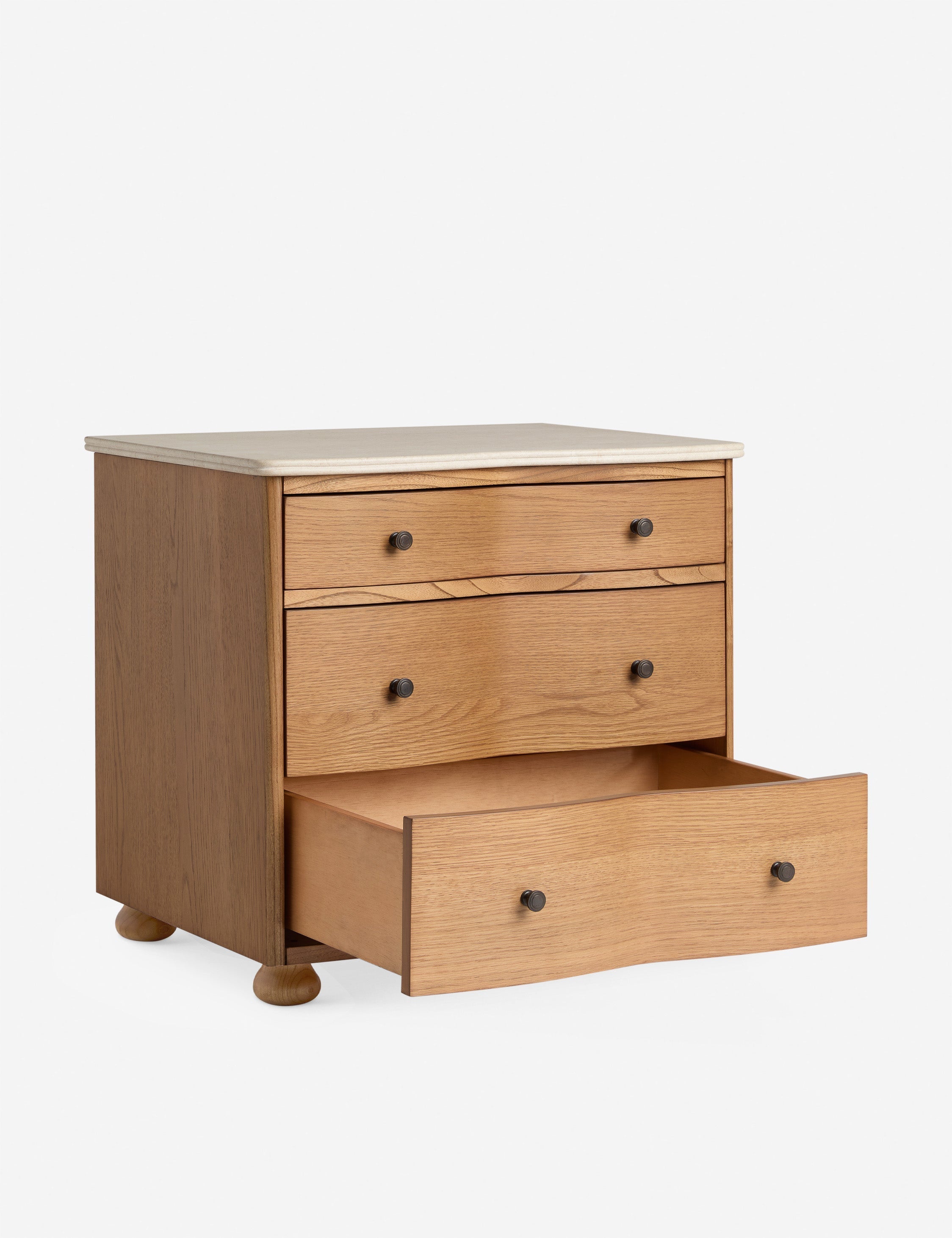 Table de chevet - Cette table de chevet est une réinterprétation raffinée de la table de chevet classique, tout en offrant un grand espace de rangement.