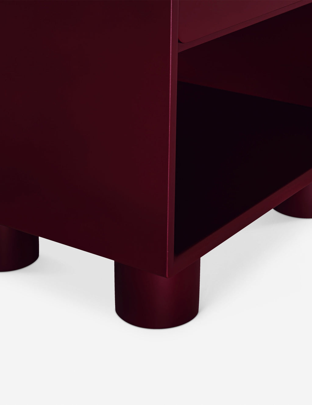 Table de chevet - La table de chevet apporte des couleurs vives aux lignes épurées pour une chambre à coucher simplifiée