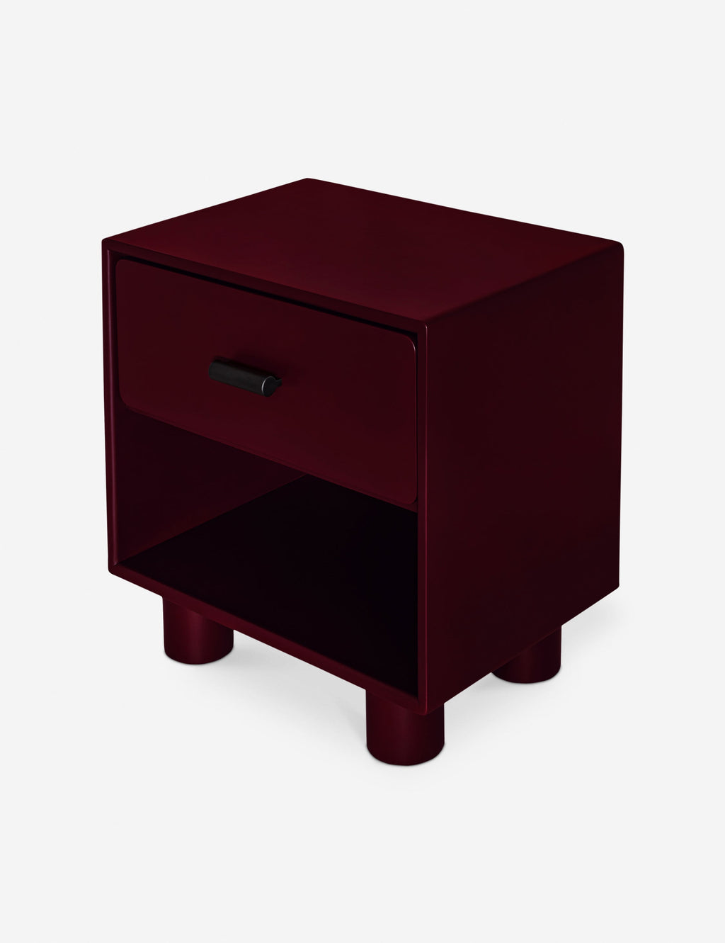 Table de chevet - La table de chevet apporte des couleurs vives aux lignes épurées pour une chambre à coucher simplifiée