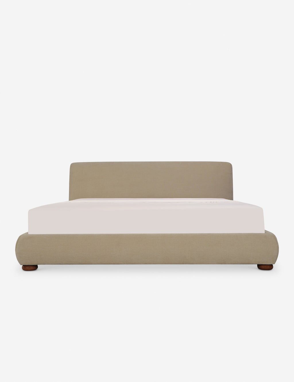 Lit - Le lit offre un impact doux avec une tête de lit délicatement arrondie et des pieds ludiques en forme de bun