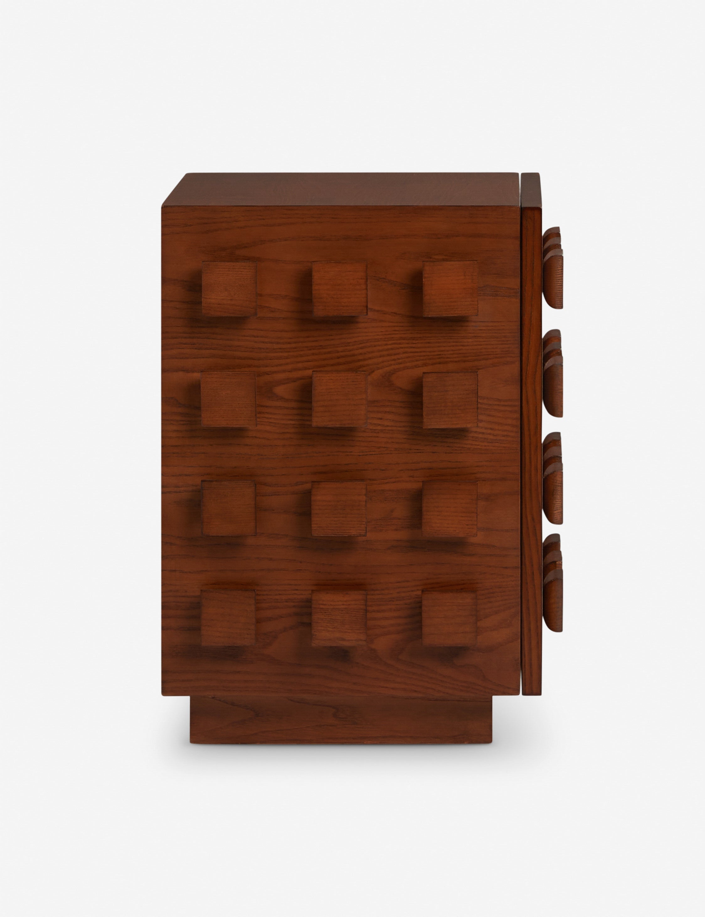 Table de chevet - joue avec la répétition et la dimension pour créer un profil saisissant en bois