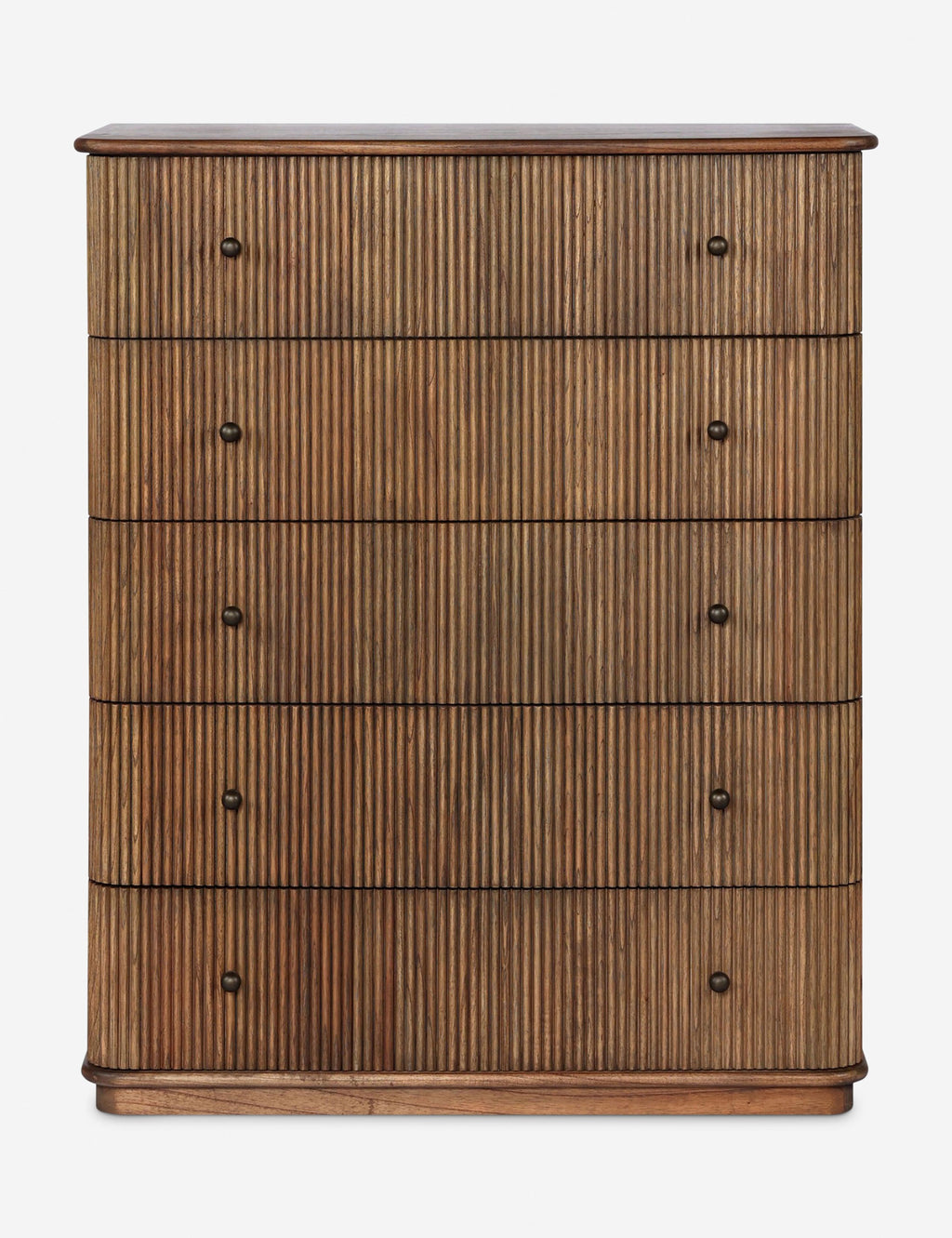 Commode haute - La commode haute offre une élégance rehaussée par des détails cannelés et une base en plinthe.