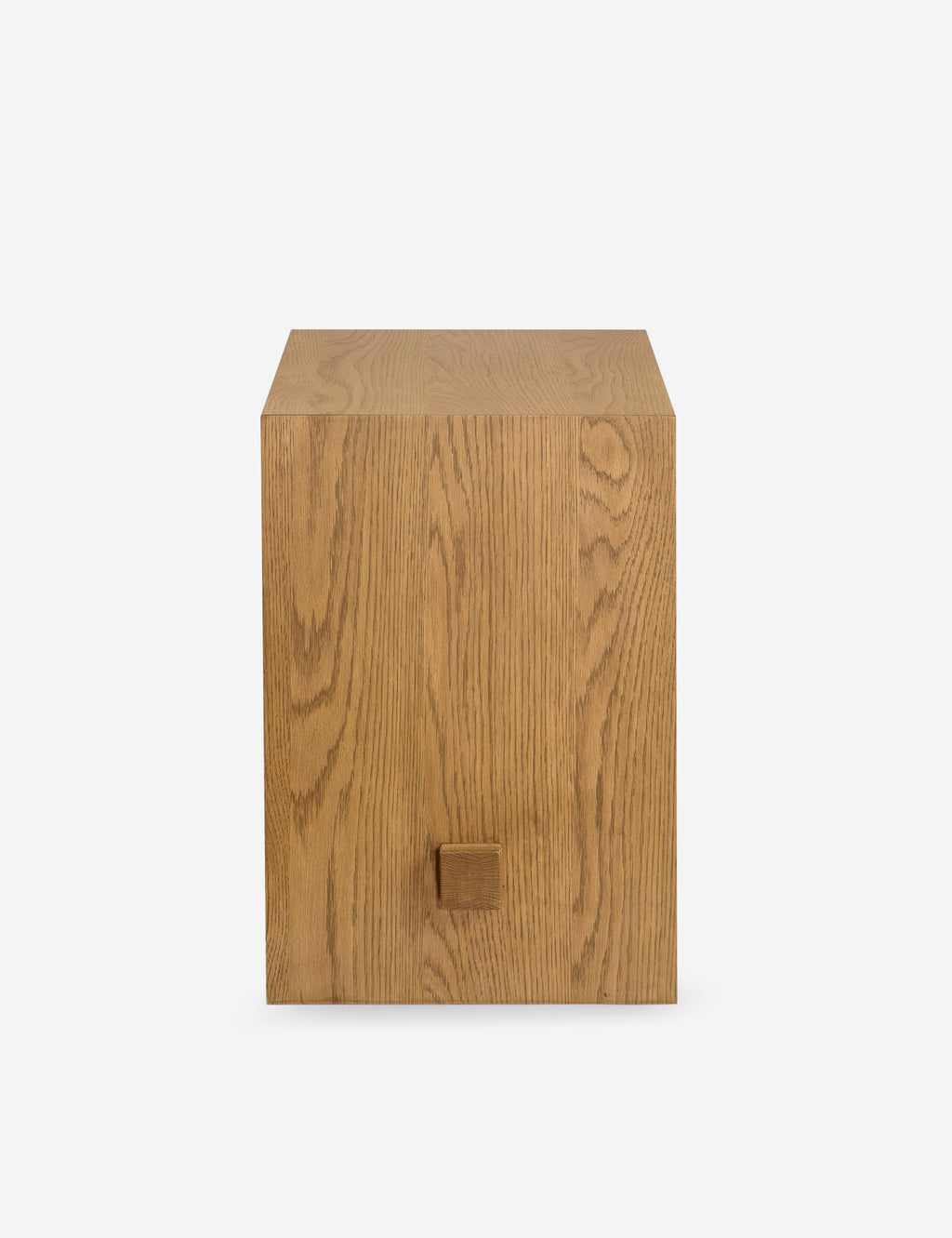 Table de chevet - La table de chevet offre une chaleur naturelle grâce à son mélange de placages et de bois de chêne massif, le tout habillé d'une finition claire qui met en valeur le grain