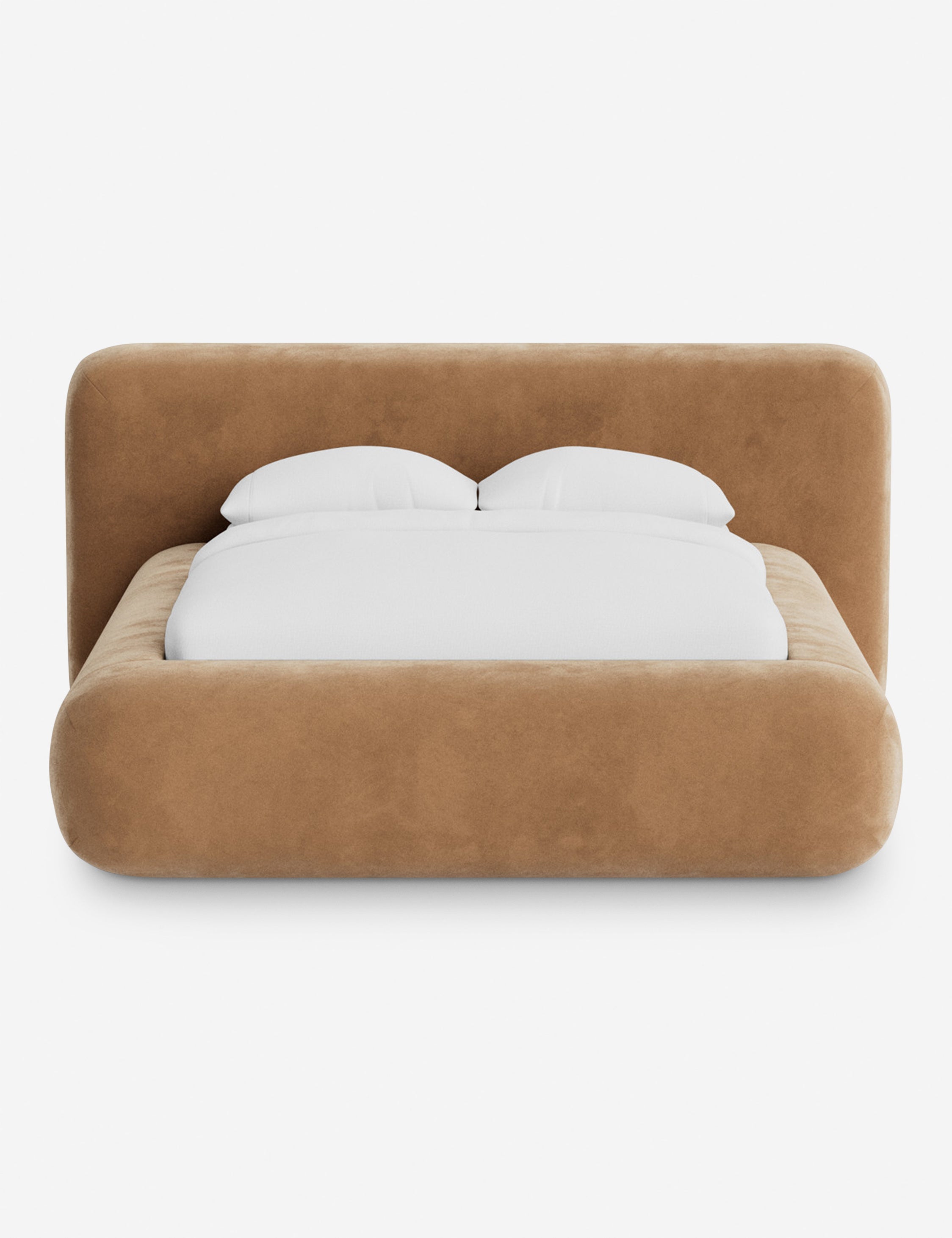 Lit plateforme arrondi - Notre lit se démarque par sa forme, avec une silhouette sculpturale qui vous invite à vous y lover