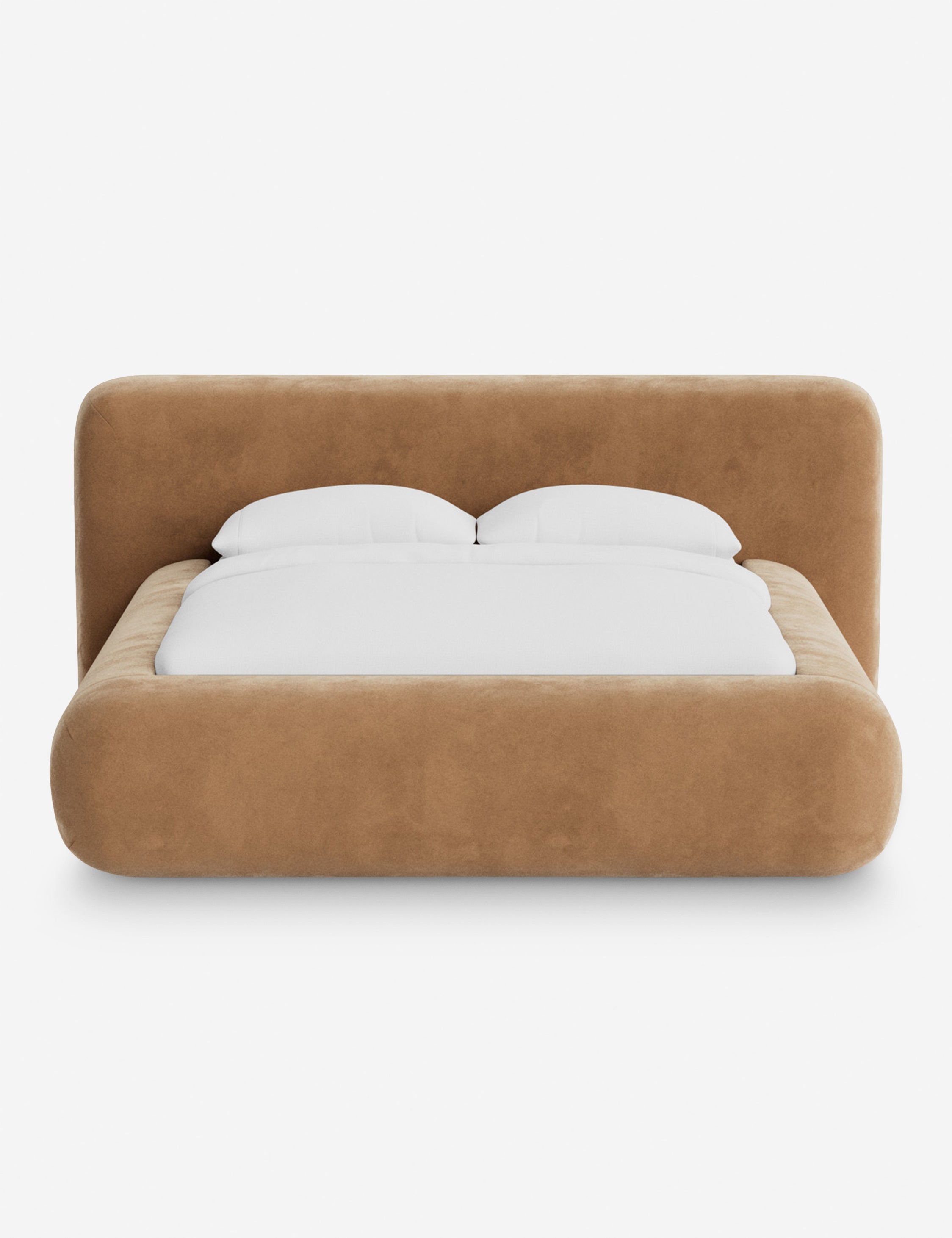 Lit plateforme arrondi - Notre lit se démarque par sa forme, avec une silhouette sculpturale qui vous invite à vous y lover