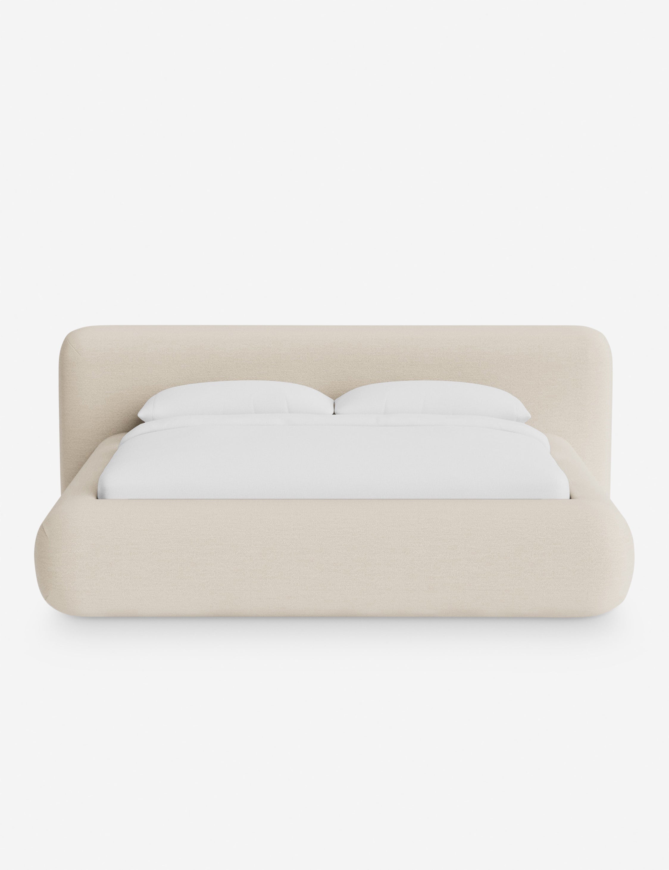 Lit plateforme arrondi - Notre lit se démarque par sa forme, avec une silhouette sculpturale qui vous invite à vous y lover