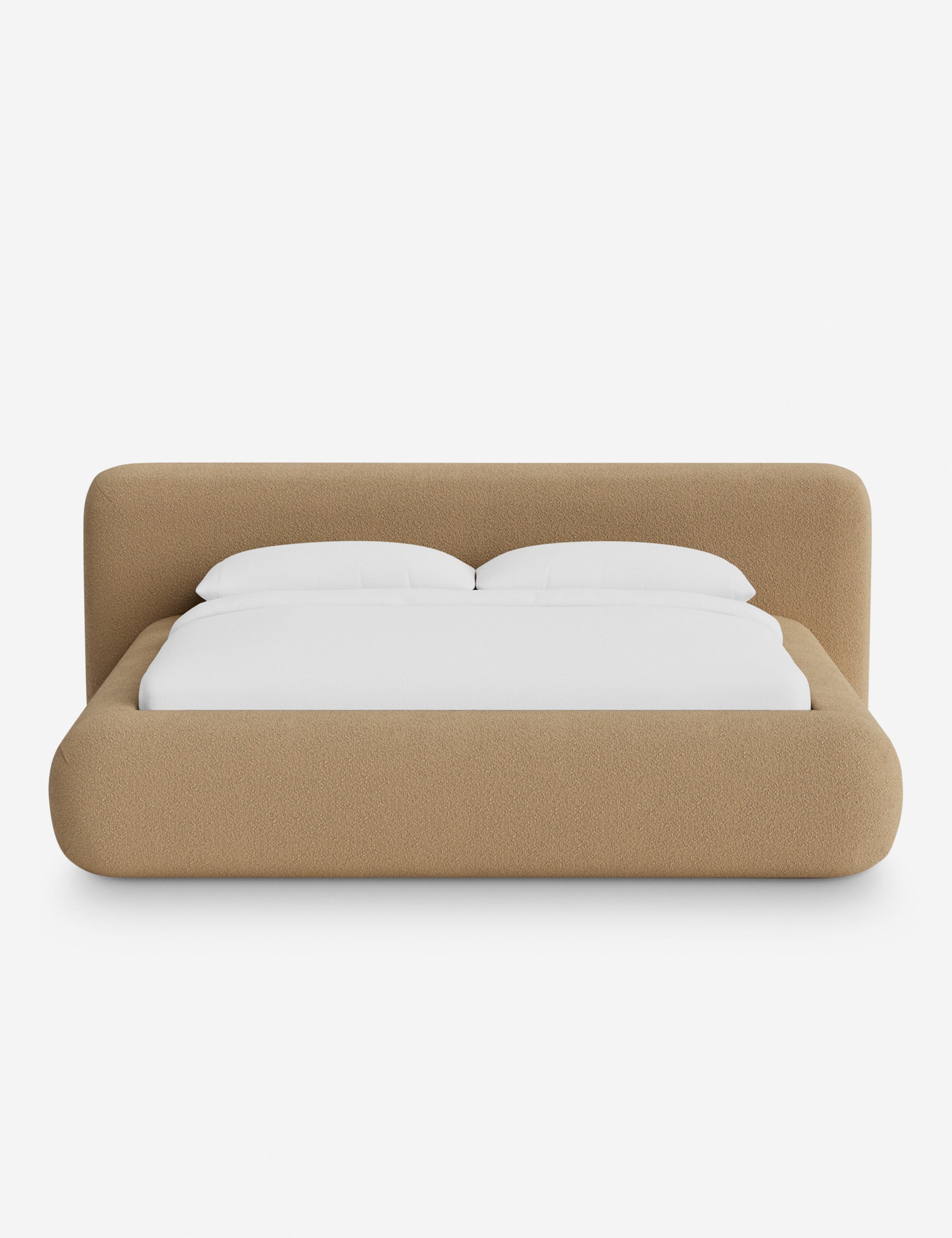 Lit plateforme arrondi - Notre lit se démarque par sa forme, avec une silhouette sculpturale qui vous invite à vous y lover