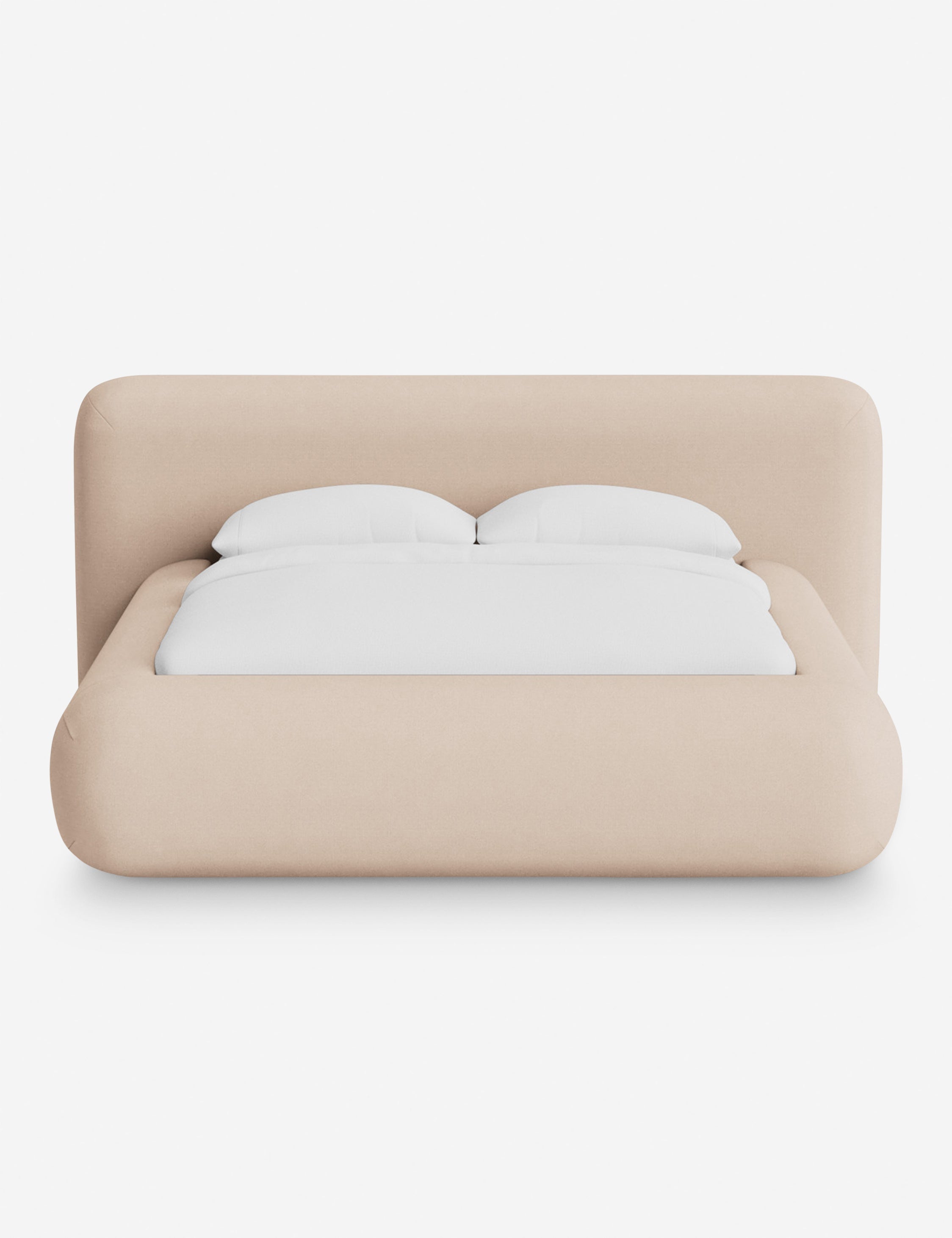 Lit plateforme arrondi - Notre lit se démarque par sa forme, avec une silhouette sculpturale qui vous invite à vous y lover