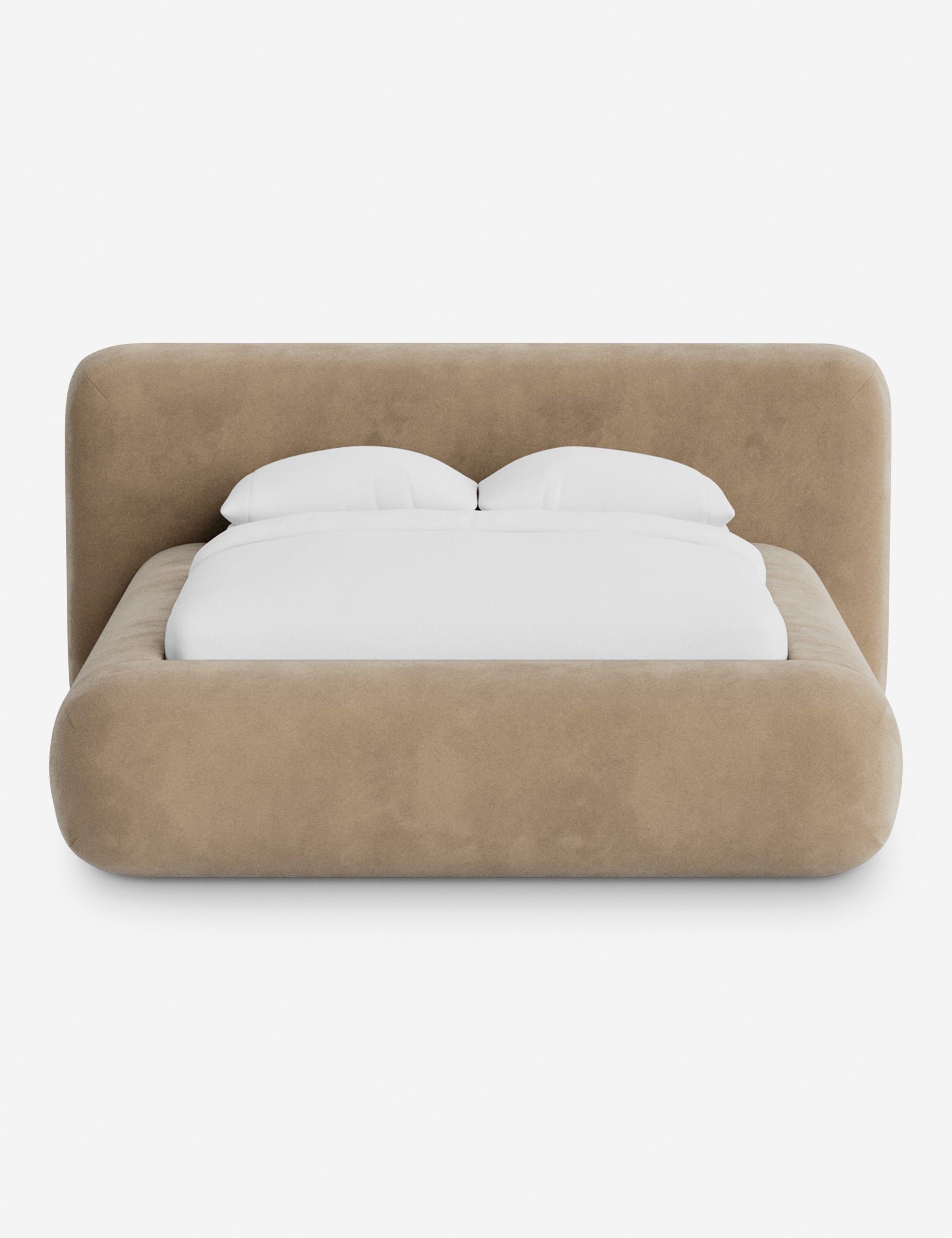 Lit plateforme arrondi - Notre lit se démarque par sa forme, avec une silhouette sculpturale qui vous invite à vous y lover