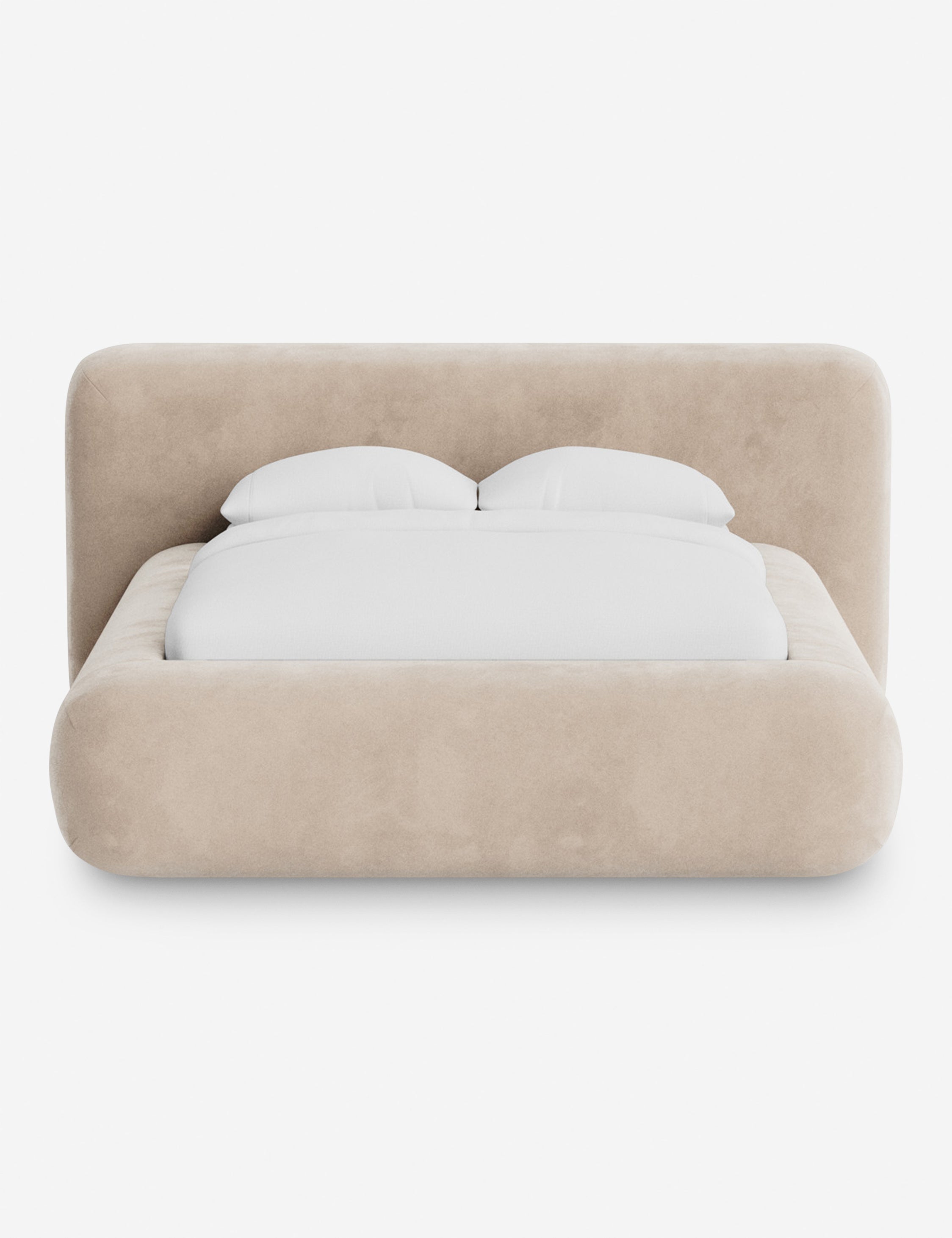 Lit plateforme arrondi - Notre lit se démarque par sa forme, avec une silhouette sculpturale qui vous invite à vous y lover