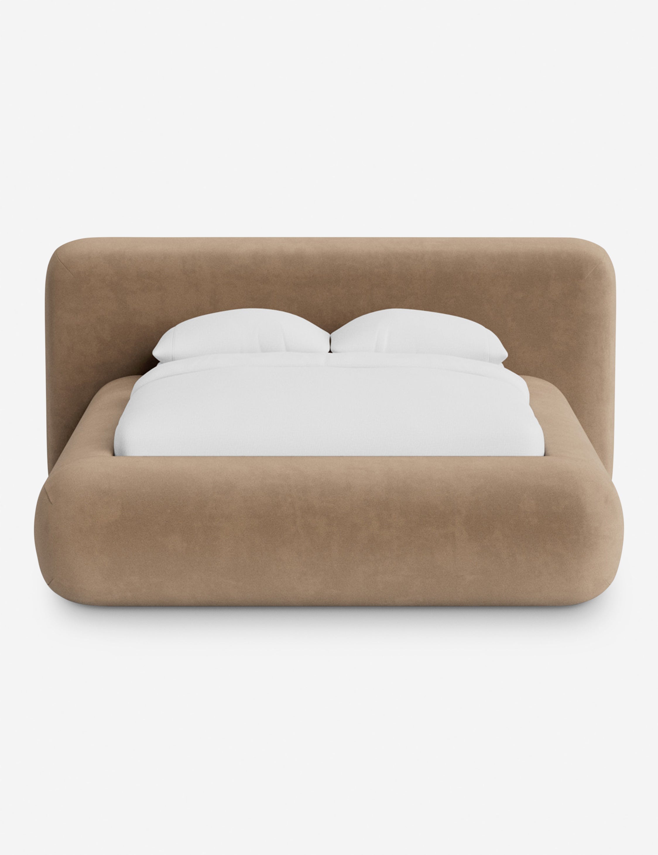 Lit plateforme arrondi - Notre lit se démarque par sa forme, avec une silhouette sculpturale qui vous invite à vous y lover