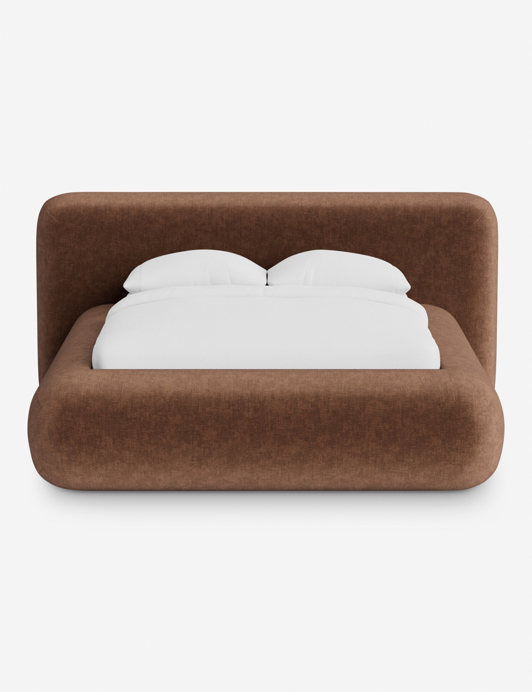 Lit plateforme arrondi - Notre lit se démarque par sa forme, avec une silhouette sculpturale qui vous invite à vous y lover