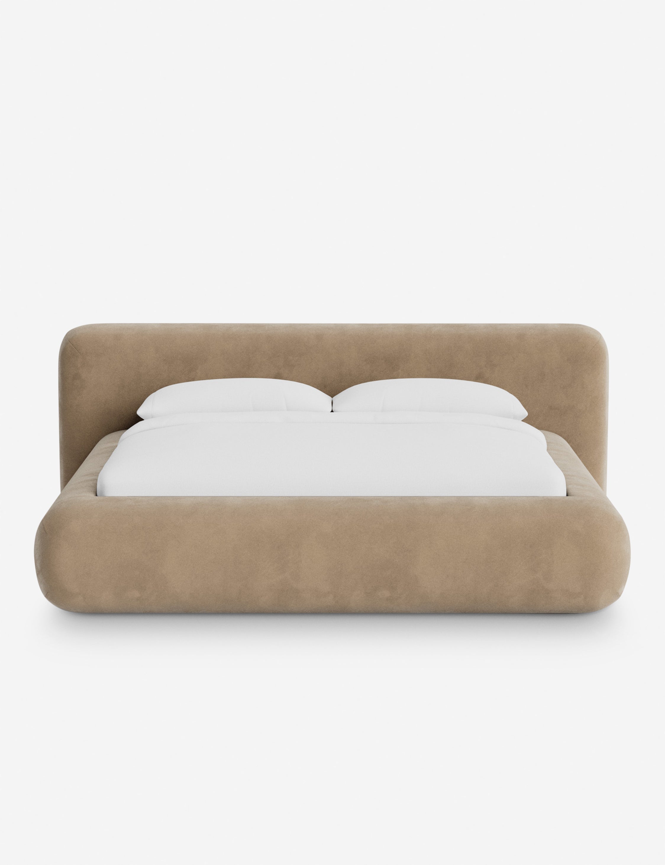 Lit plateforme arrondi - Notre lit se démarque par sa forme, avec une silhouette sculpturale qui vous invite à vous y lover