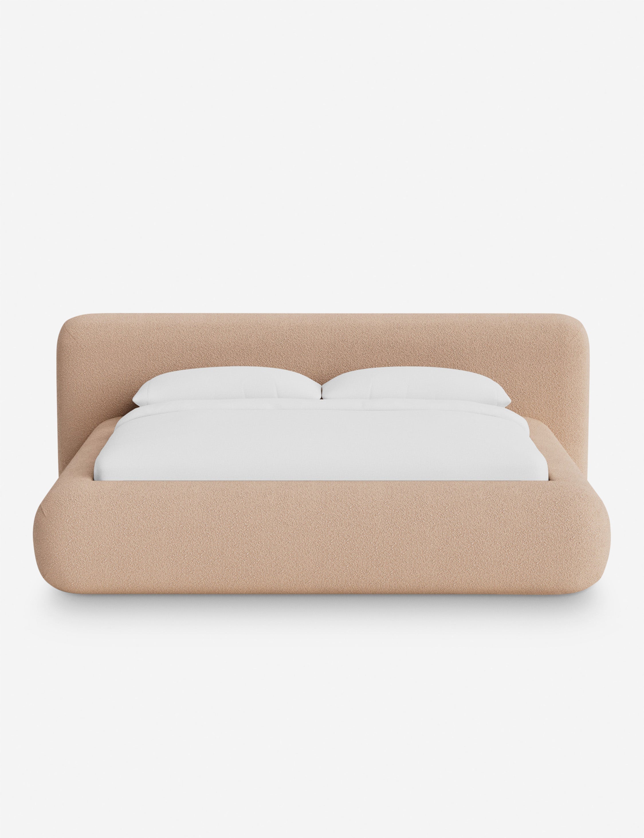 Lit plateforme arrondi - Notre lit se démarque par sa forme, avec une silhouette sculpturale qui vous invite à vous y lover