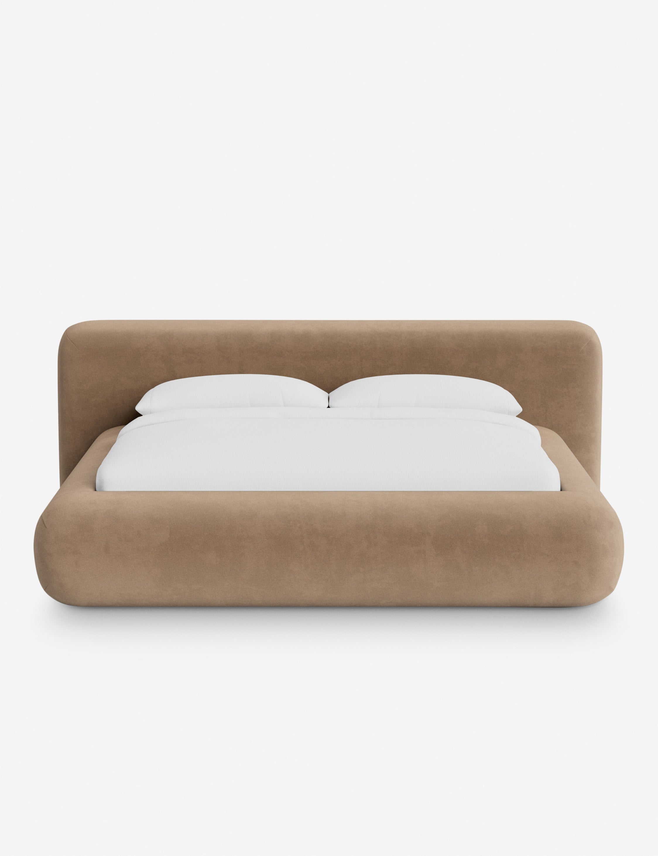 Lit plateforme arrondi - Notre lit se démarque par sa forme, avec une silhouette sculpturale qui vous invite à vous y lover