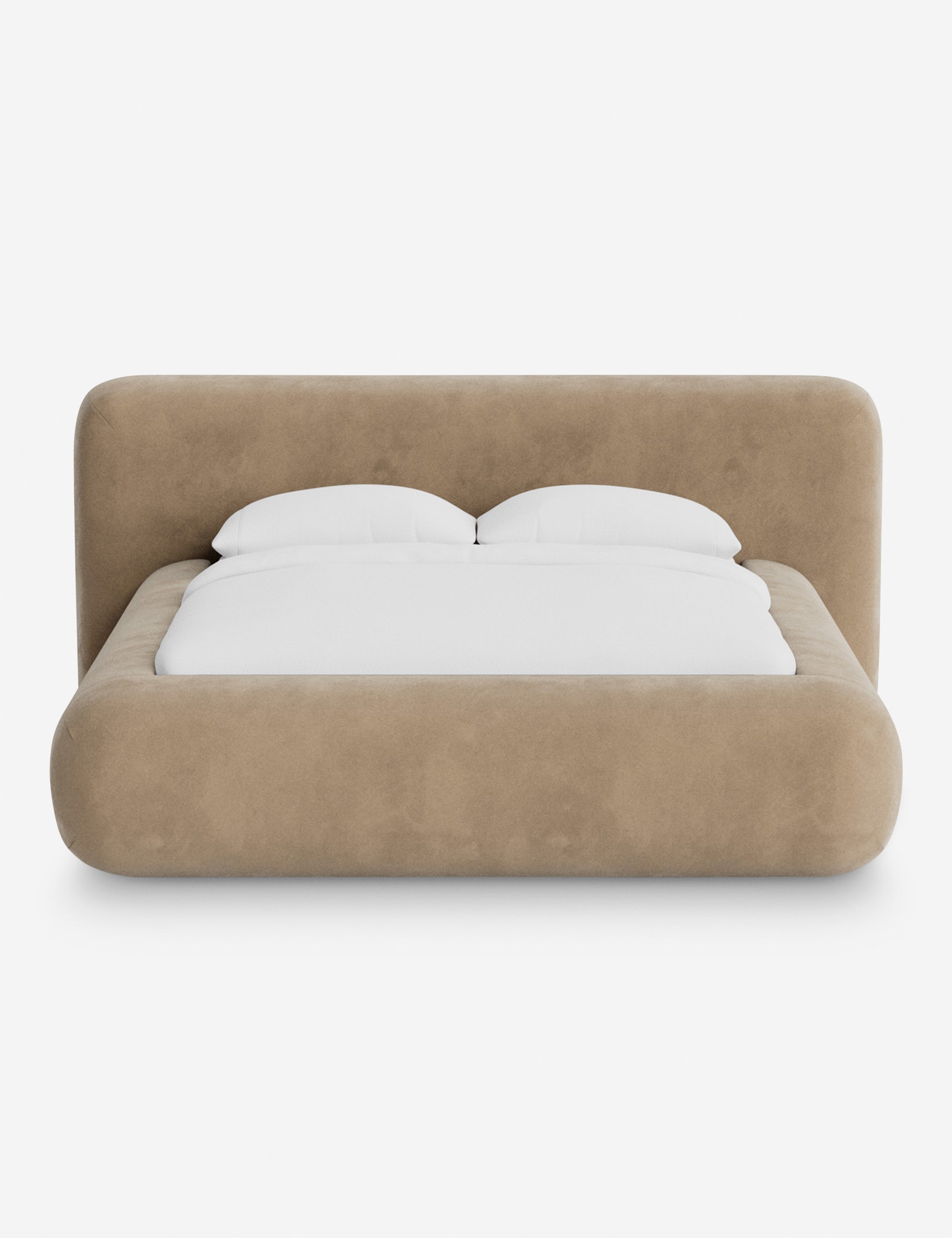 Lit plateforme arrondi - Notre lit se démarque par sa forme, avec une silhouette sculpturale qui vous invite à vous y lover