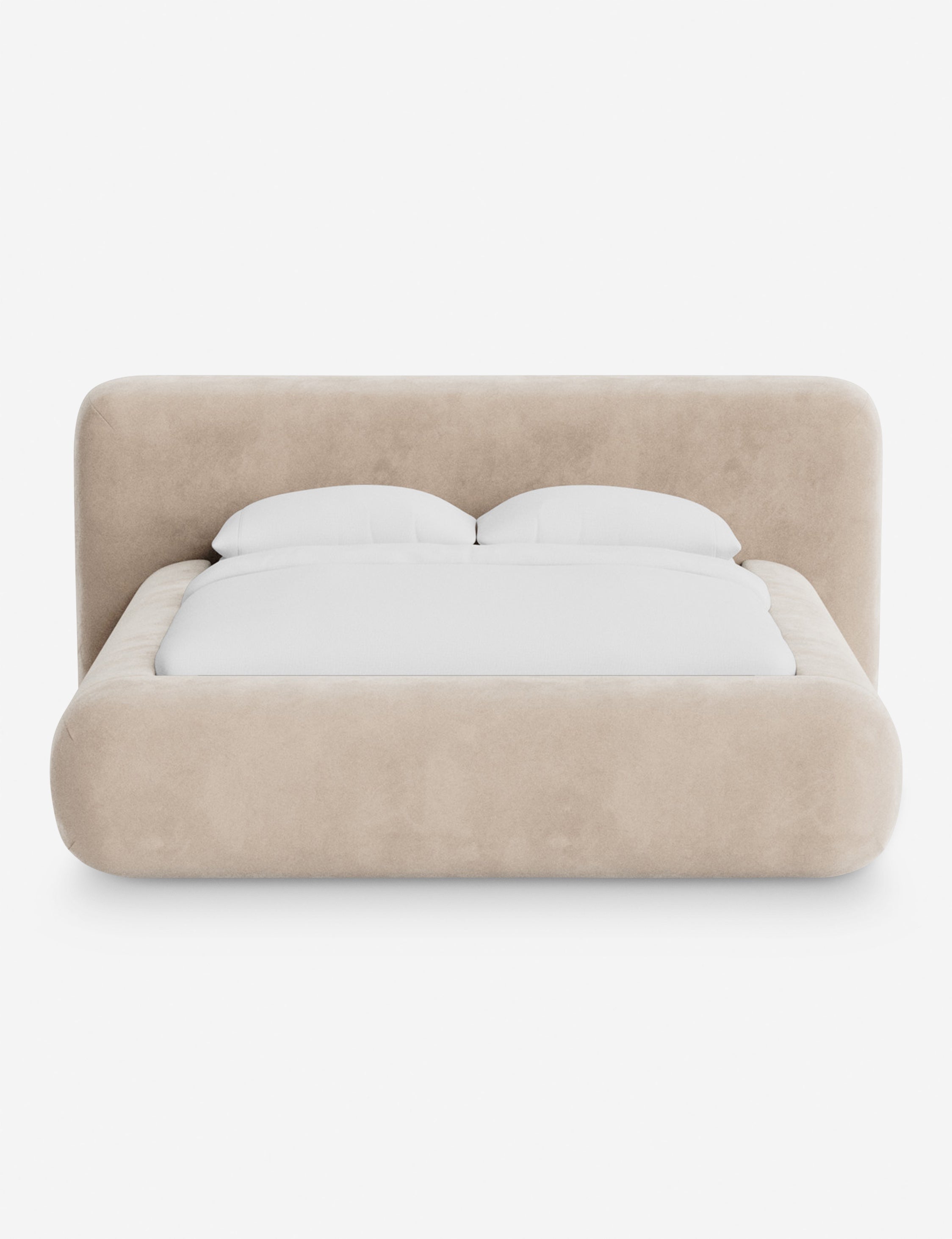Lit plateforme arrondi - Notre lit se démarque par sa forme, avec une silhouette sculpturale qui vous invite à vous y lover