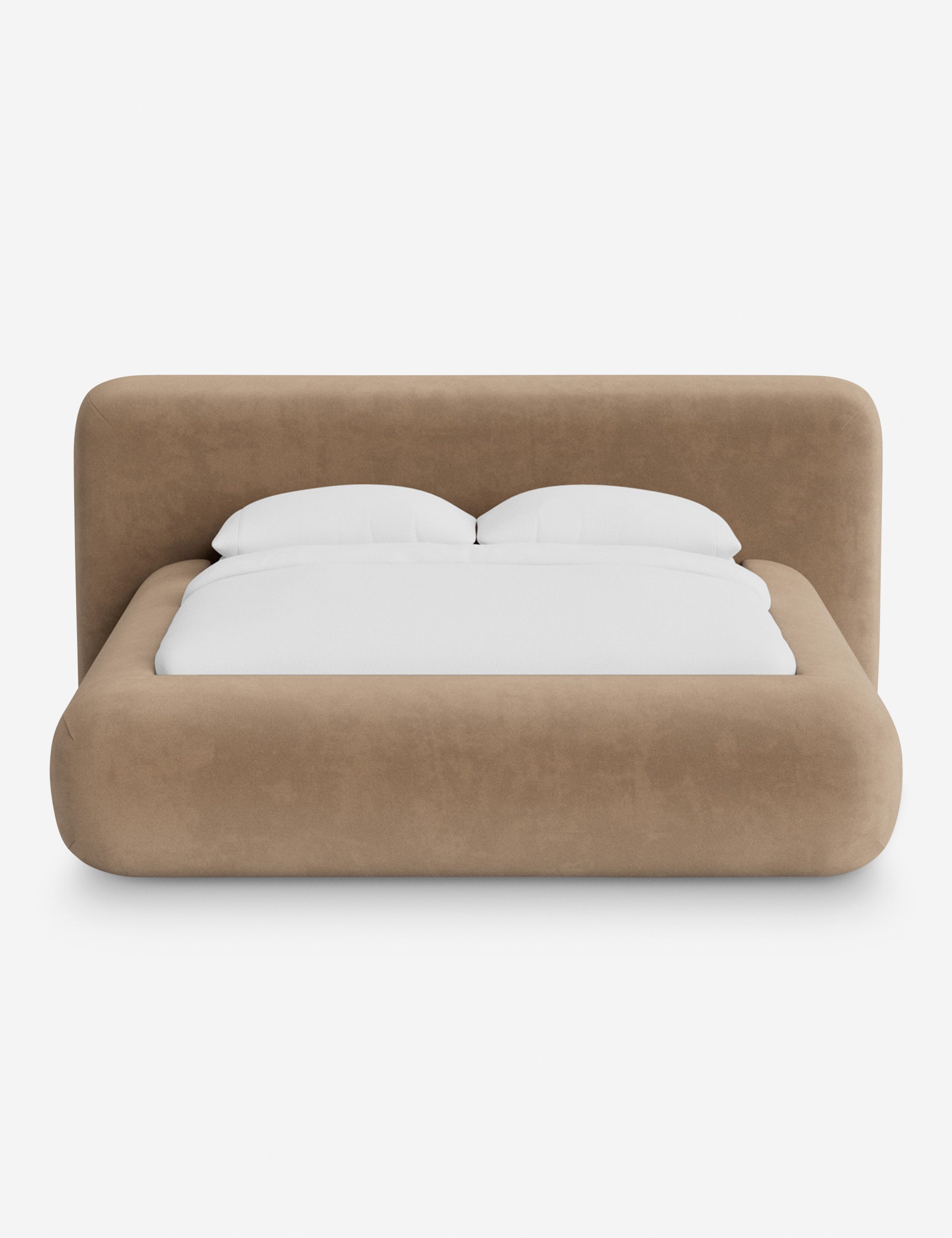 Lit plateforme arrondi - Notre lit se démarque par sa forme, avec une silhouette sculpturale qui vous invite à vous y lover