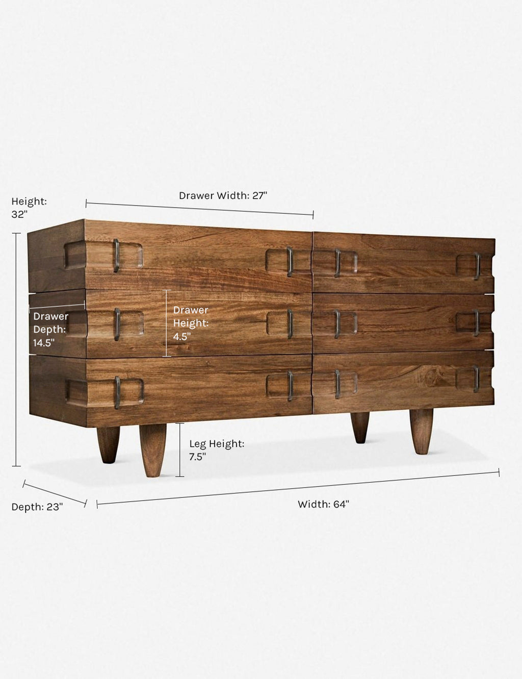 Commode - Des détails en fer et un bois brut confèrent à cette commode un aspect distinctif qui s'harmonise aussi bien avec les styles modernes que de transition.