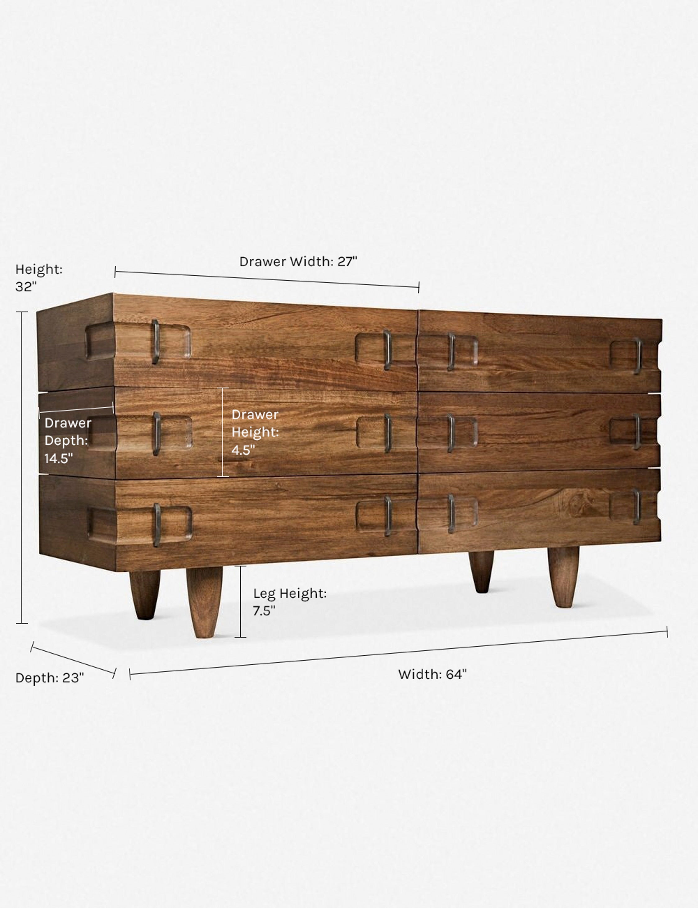 Commode - Des détails en fer et un bois brut confèrent à cette commode un aspect distinctif qui s'harmonise aussi bien avec les styles modernes que de transition.