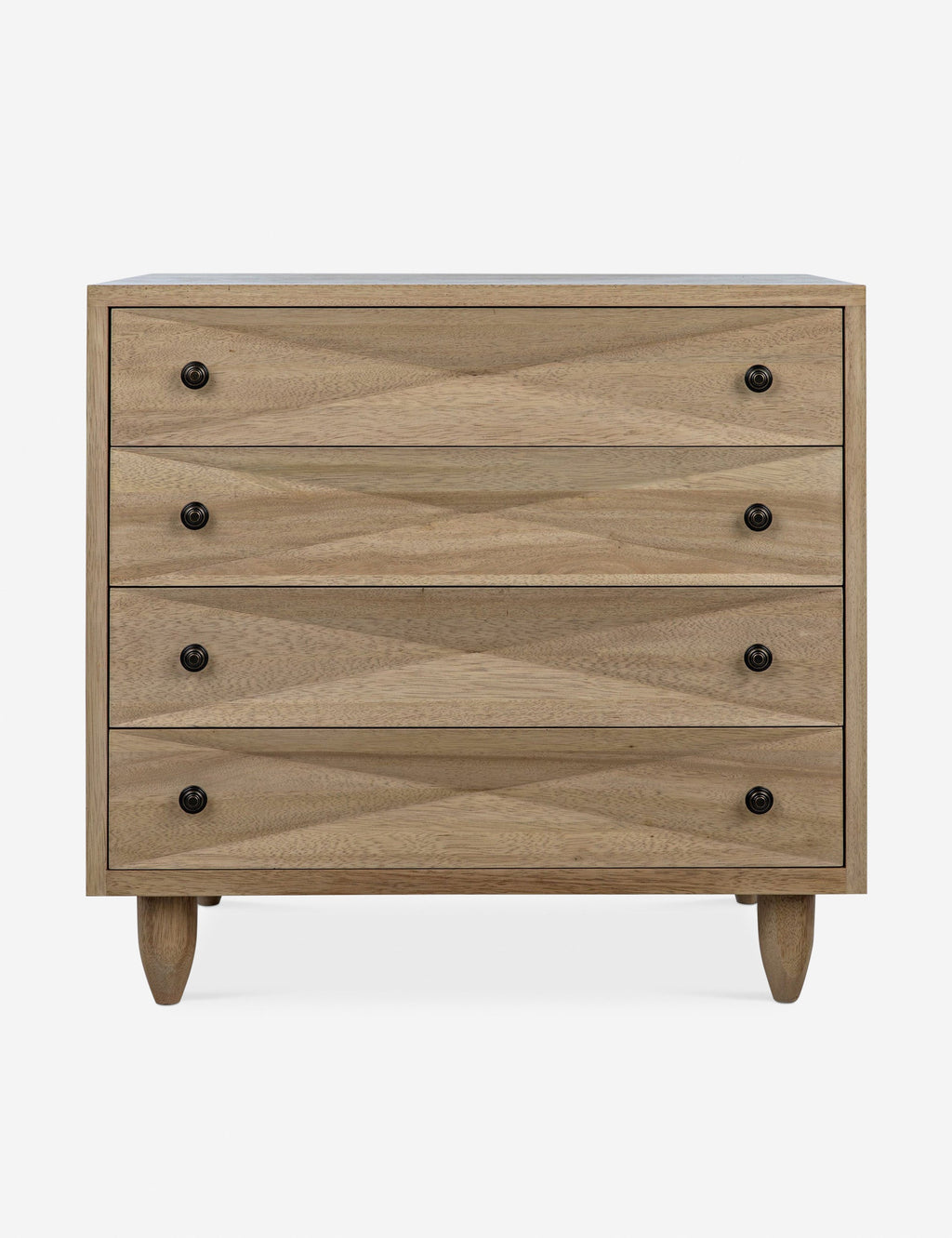 Commode à 4 tiroirs - Notre commode à quatre tiroirs s'intègre parfaitement aux intérieurs de chambre modernes, ou même bohèmes, grâce à ses motifs géométriques accrocheurs
