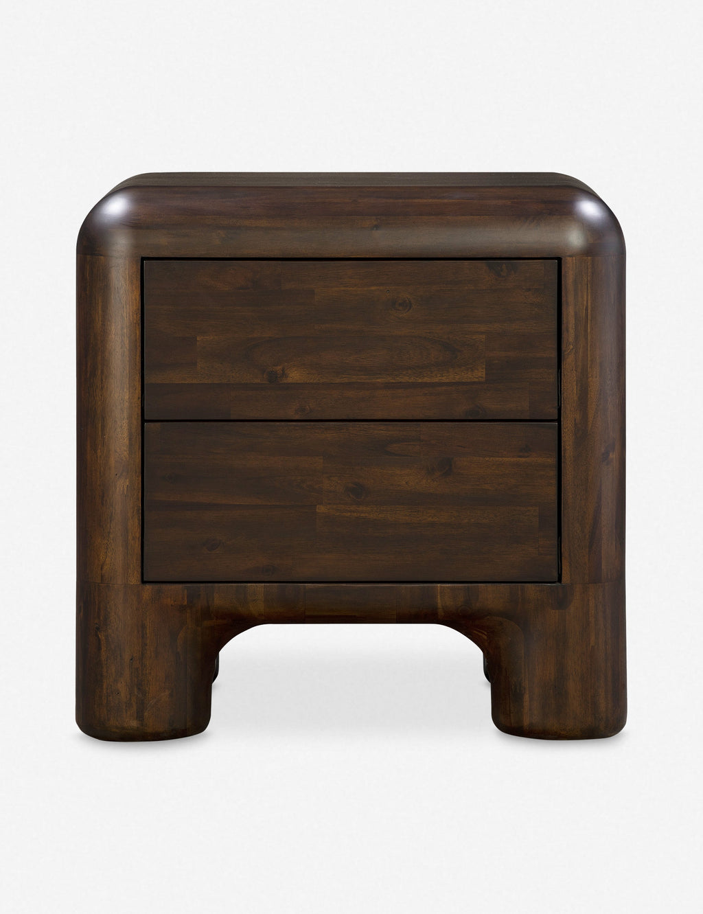 Table de chevet - Une silhouette audacieuse aux bords et aux coins arrondis insuffle un sentiment d'espièglerie et de sophistication à la table de chevet Bodnar.