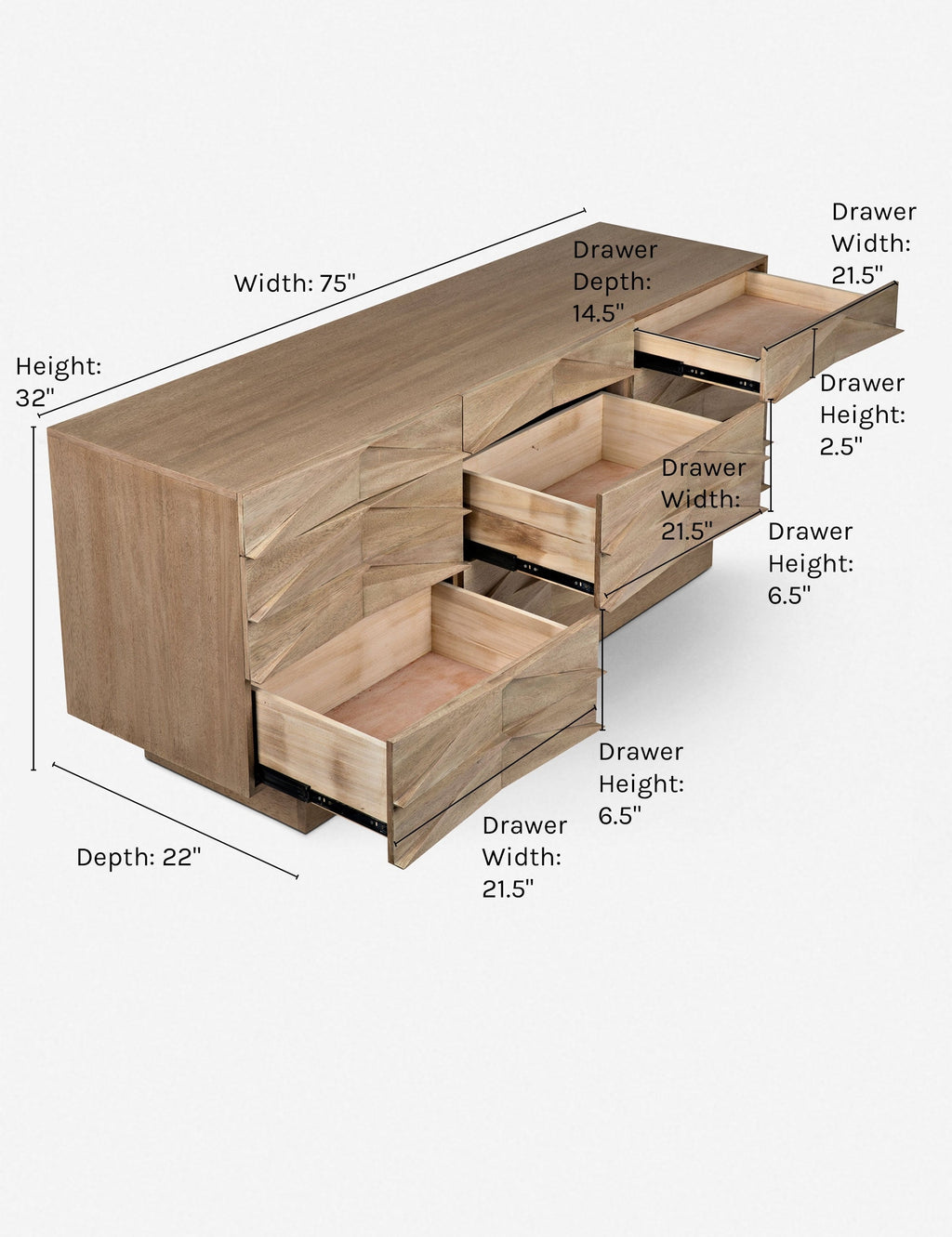 Commode - Donnez un peu plus de dimension à votre espace contemporain avec cette commode en bois
