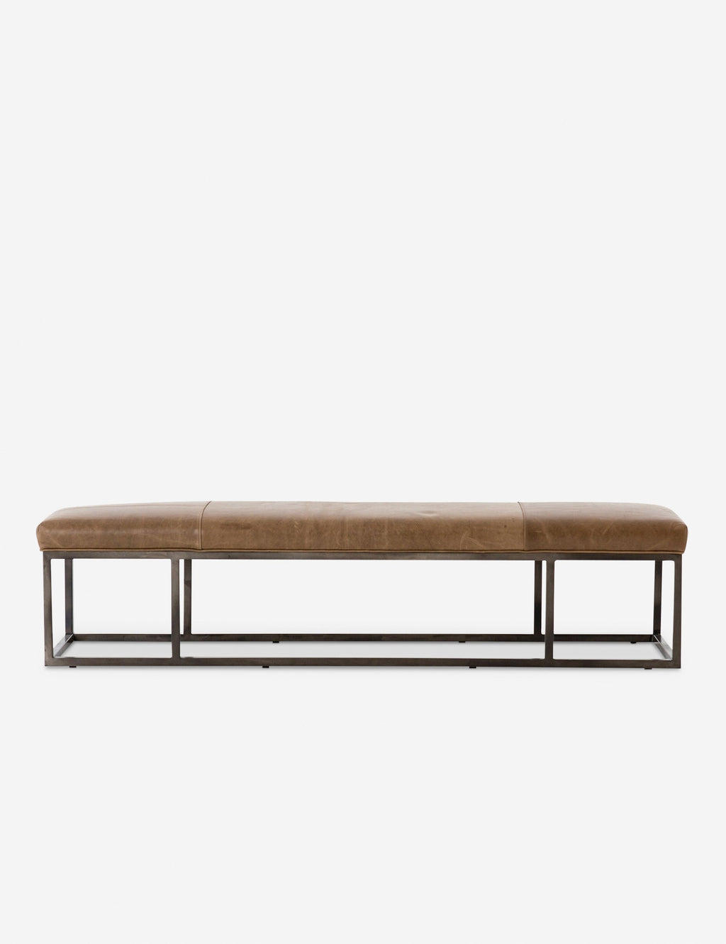 Banc en cuir - Une pièce moderne qui s'intègre à diverses esthétiques, ce banc rembourré en cuir peut être agencé dans des entrées de style industriel