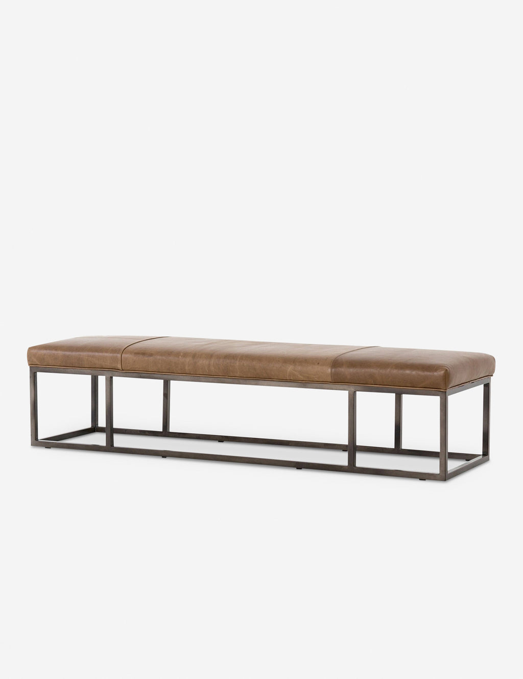 Banc en cuir - Une pièce moderne qui s'intègre à diverses esthétiques, ce banc rembourré en cuir peut être agencé dans des entrées de style industriel