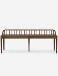 Banc - Des fuseaux traditionnels revisitent la modernité avec le dossier bas de ce banc et ses pieds coniques d'inspiration mid-century