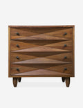 Commode à 4 tiroirs - Notre commode à quatre tiroirs s'intègre parfaitement aux intérieurs de chambre modernes, ou même bohèmes, grâce à ses motifs géométriques accrocheurs