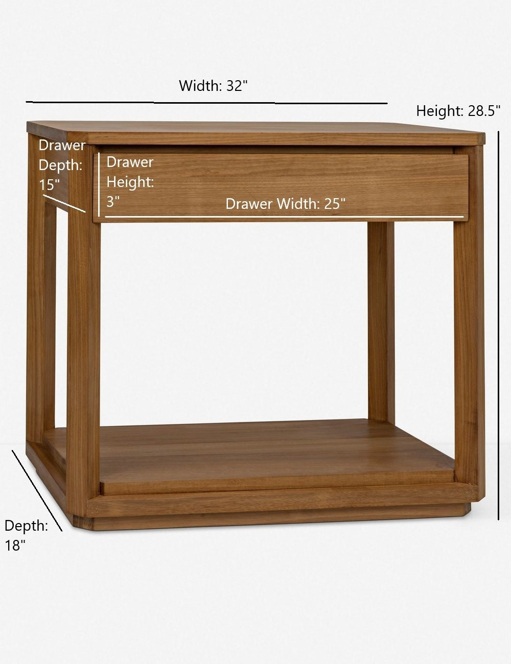 Table de chevet - Des détails d'inspiration mid-century, comme une base surélevée et des bords subtilement arrondis, distinguent notre table de chevet