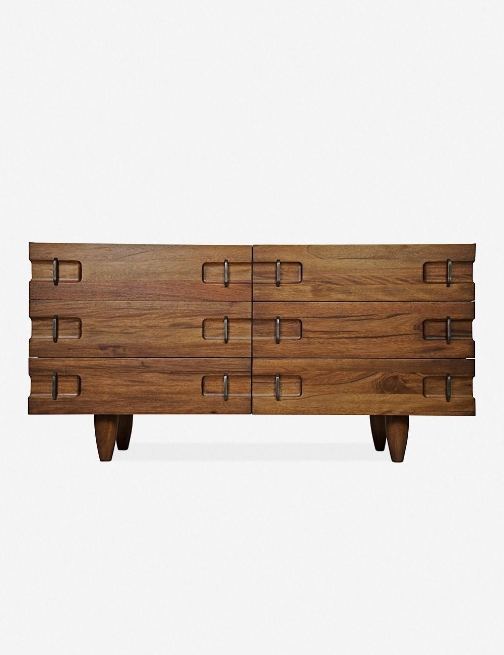 Commode - Des détails en fer et un bois brut confèrent à cette commode un aspect distinctif qui s'harmonise aussi bien avec les styles modernes que de transition.